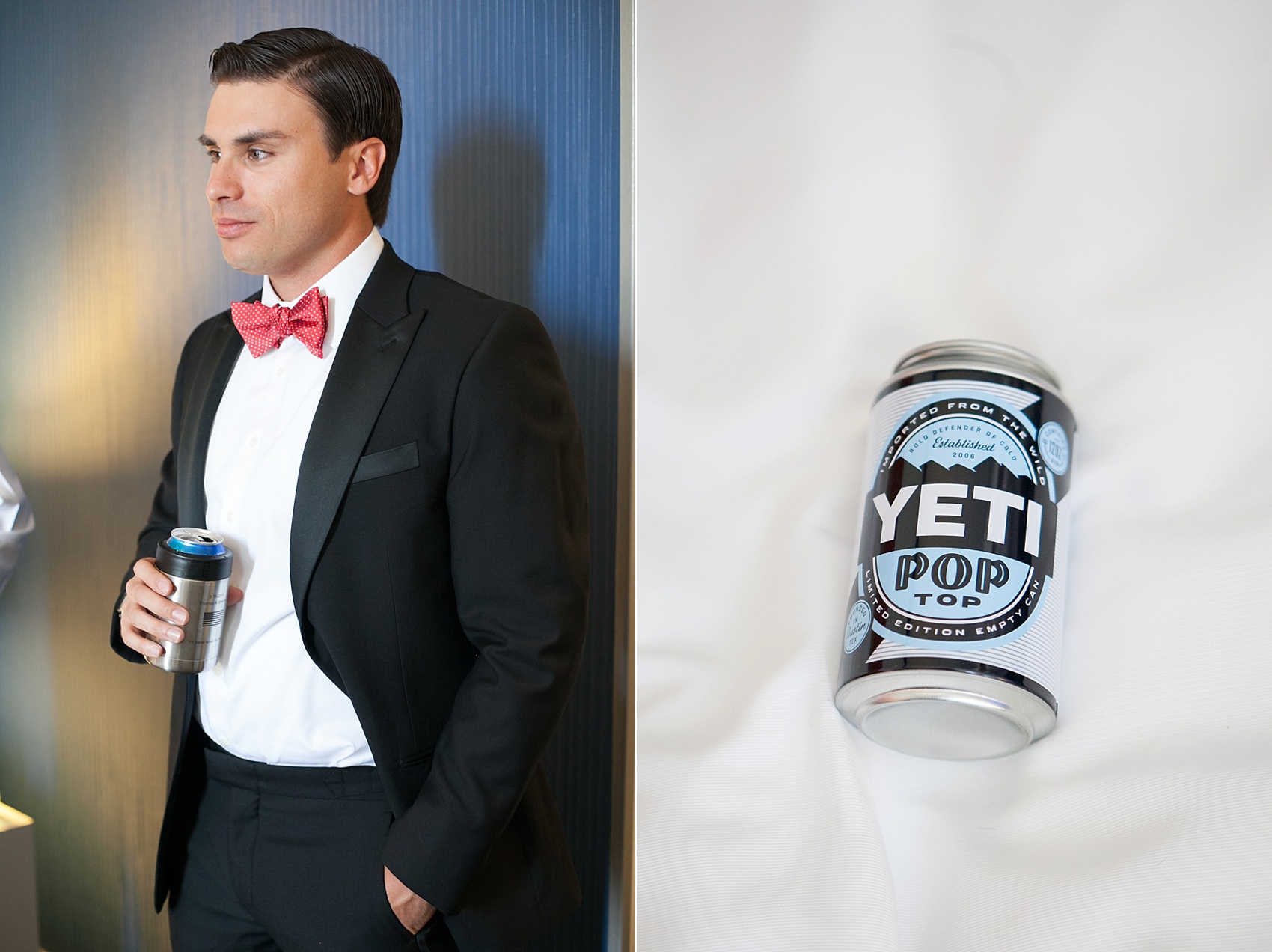 Groom getting ready images at W Union Square by NYC wedding photographer, Mikkel Paige Photography. Yeti Pop for the groomsmen gifts.