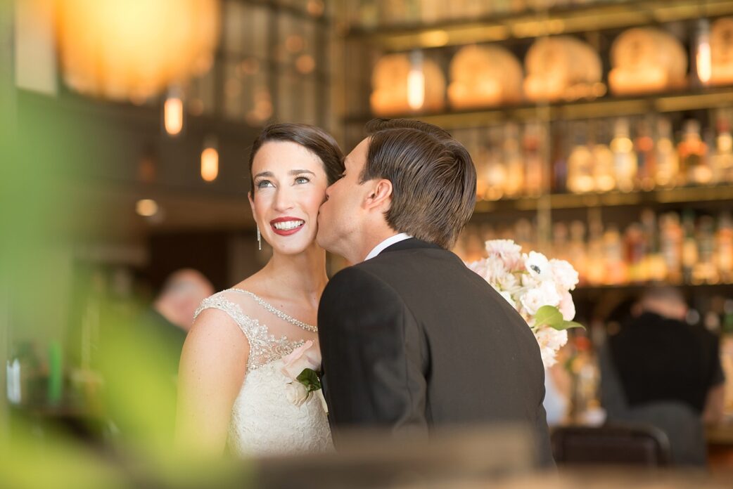 Bride and groom first look at the W Union Square, by NYC wedding photographer, Mikkel Paige Photography.