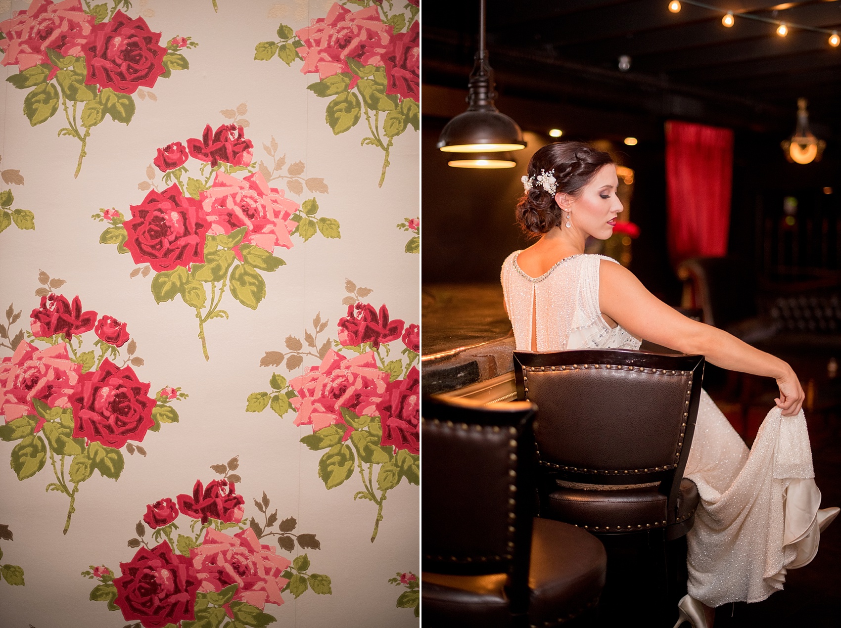 Downtown Raleigh jazz club bridal session by Mikkel Paige Photography. 