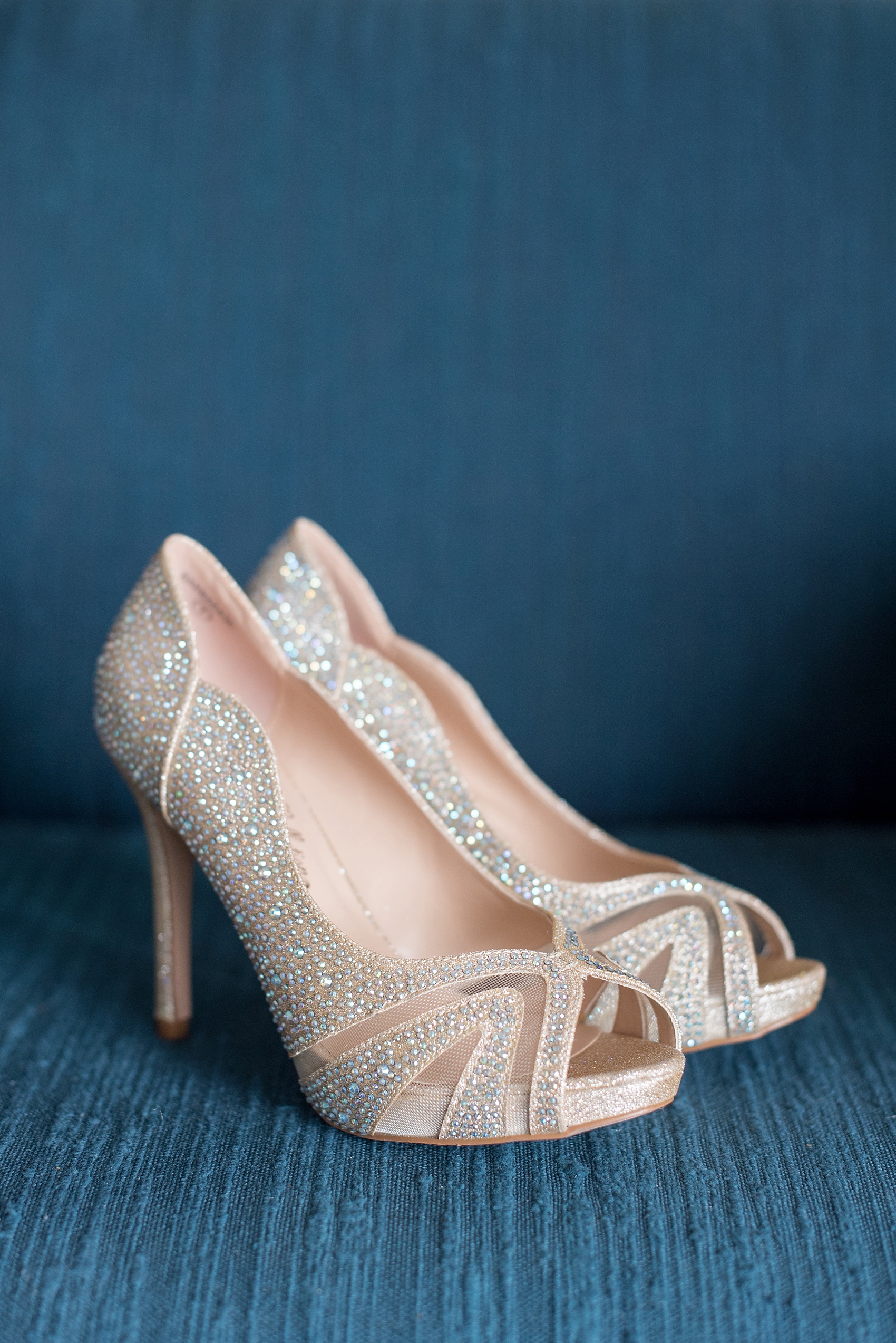 Raleigh wedding photos by Mikkel Paige Photography. Jewel rhinestone bridal heels.