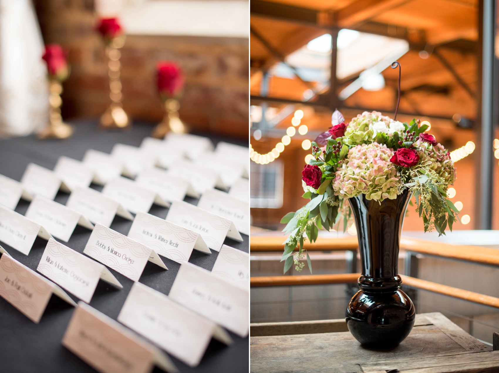 Bay 7 wedding photos by Mikkel Paige Photography. Raleigh wedding photographer captures a black and crystal indoor romantic art deco reception industrial.