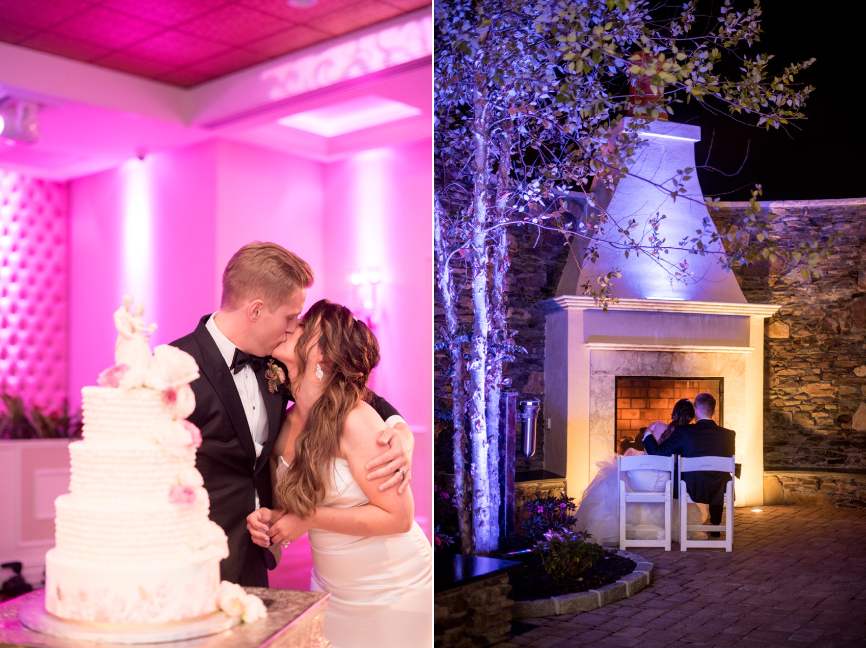 Cake cutting wedding photos by Mikkel Paige Photography, NYC wedding photographer. Planning by Dulce Dreams Events, flowers by Sachi Rose. Fox Hollow reception on Long Island with A White Cake dessert.