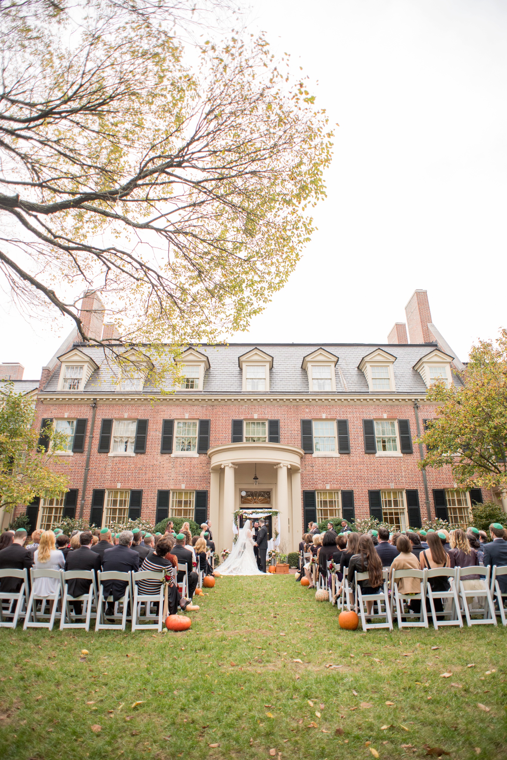 The Carolina Inn wedding photos by Mikkel Paige Photography, Raleigh wedding photographer. Planning by A Swanky Affair and flowers by Tre Bella for a fall pumpkin Halloween inspired outdoor ceremony.