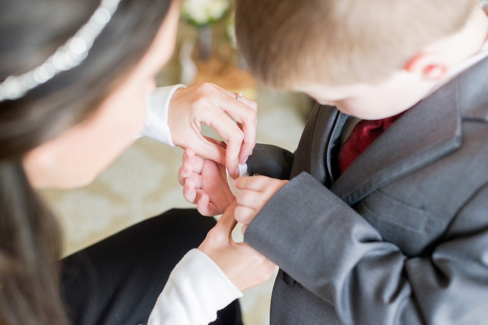 Omni Bedford Springs Resort wedding photos by Mikkel Paige Photography. The bride gets ready with a ring bearer.