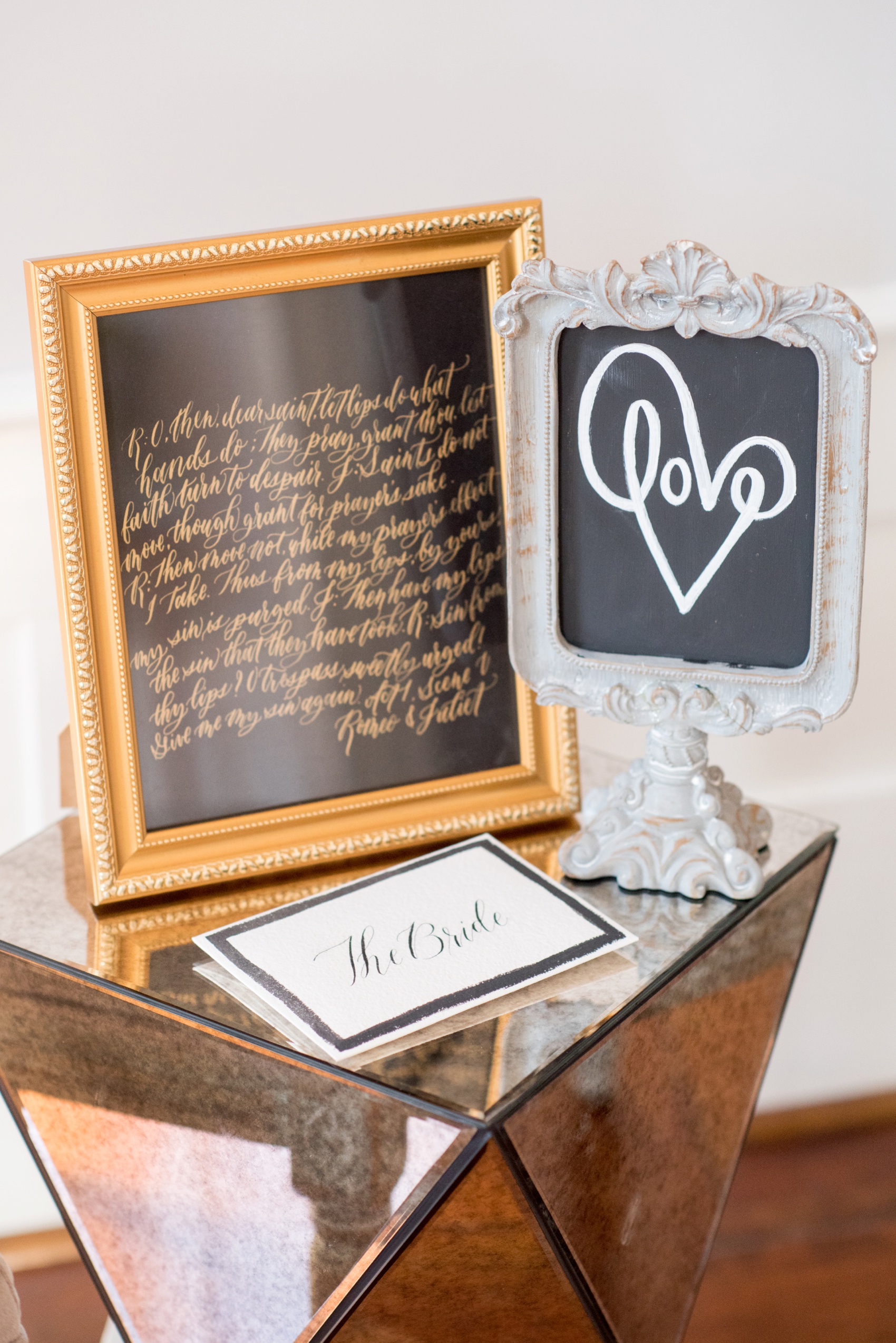 Mim's House NC proposal photos by Mikkel Paige Photography. Calligraphy love letters and love chalkboard.
