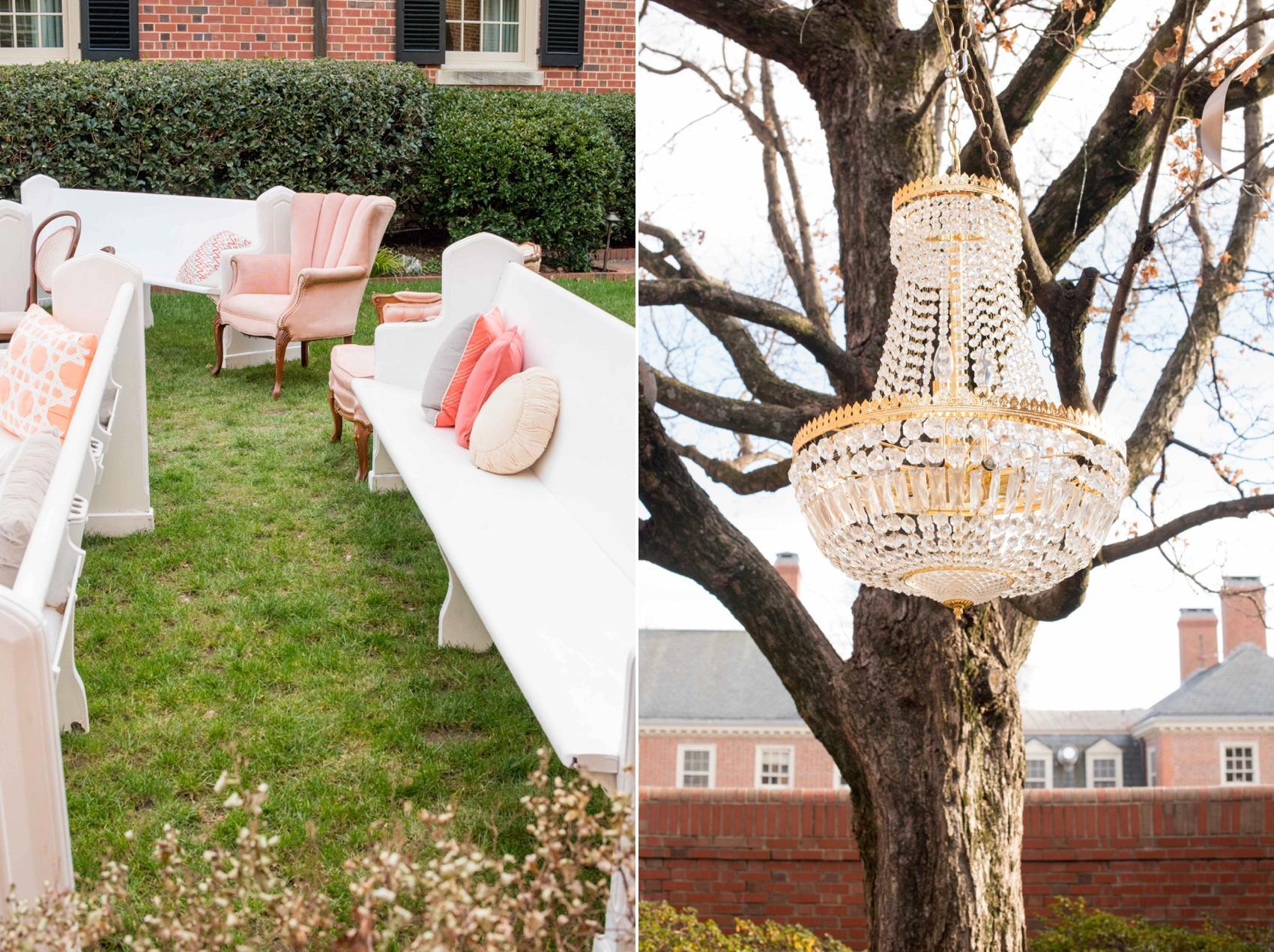 The Carolina Inn wedding photos - bridal showcase 2016. Mikkel Paige Photography captures the event with Sally Oakley events outdoor ceremony setup by Paisley and Jade, Eclectic Sage and AB Chalk Designs.