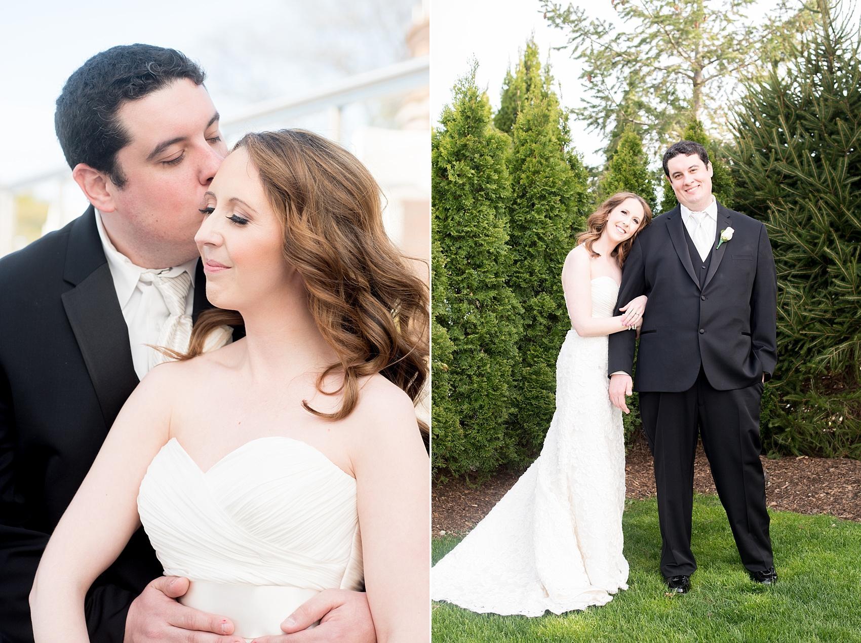 Photos by Mikkel Paige Photography for a wedding at Harbor Club on Long Island. Bride and groom portraits by the water.