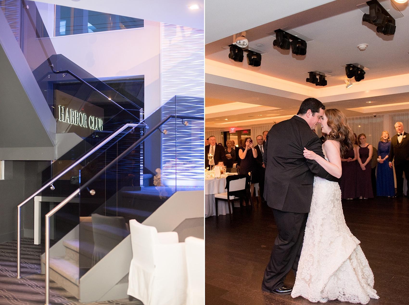 Photos by Mikkel Paige Photography for a wedding at Harbor Club on Long Island. Modern sleek reception.