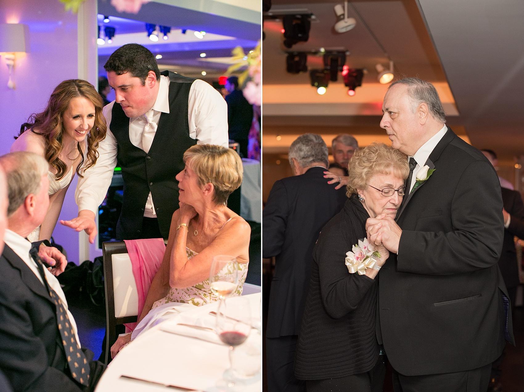 Photos by Mikkel Paige Photography for a wedding at Harbor Club on Long Island. The father of the groom dances with his mother, the grandmother of the couple.