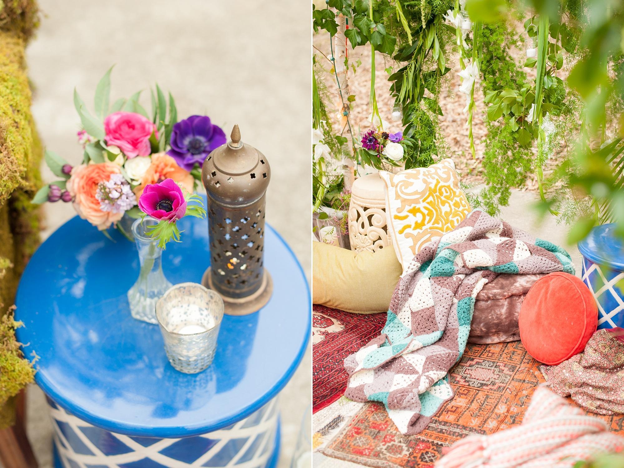 Enchanted garden birthday photos with floral nook. Images by Mikkel Paige Photography, Raleigh wedding photographer, flowers by Meristem Floral.