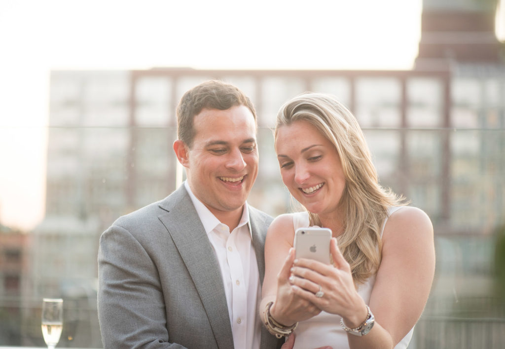 NYC rooftop proposal photos by Mikkel Paige Photography, New York wedding photographer.
