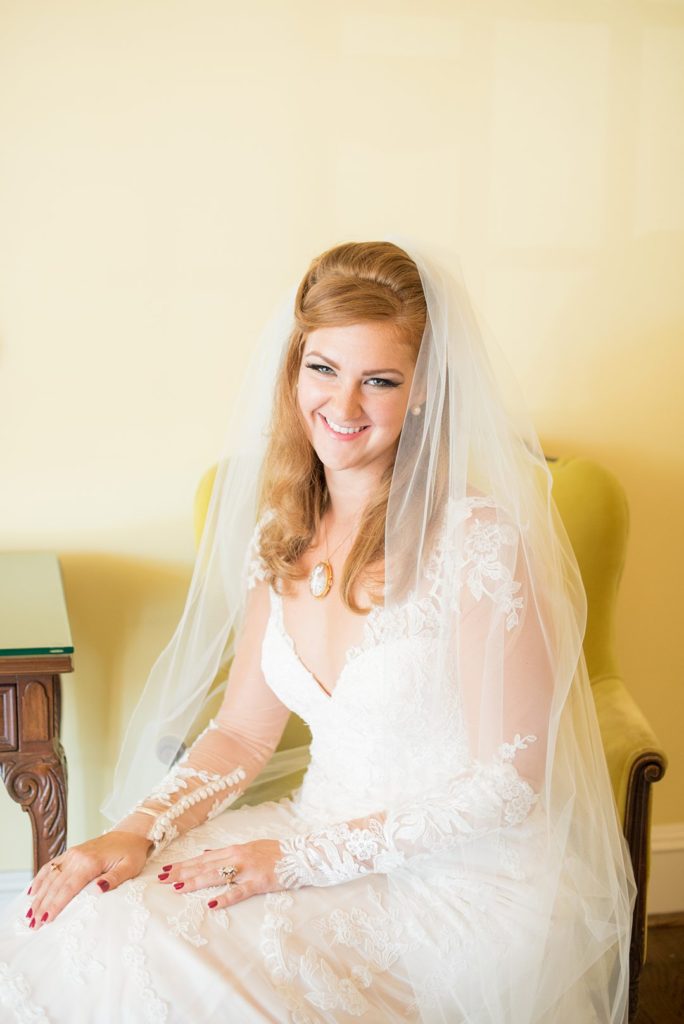 Photo of a bride at The Carolina Inn by Mikkel Paige Photography, in Chapel Hill, North Carolina.