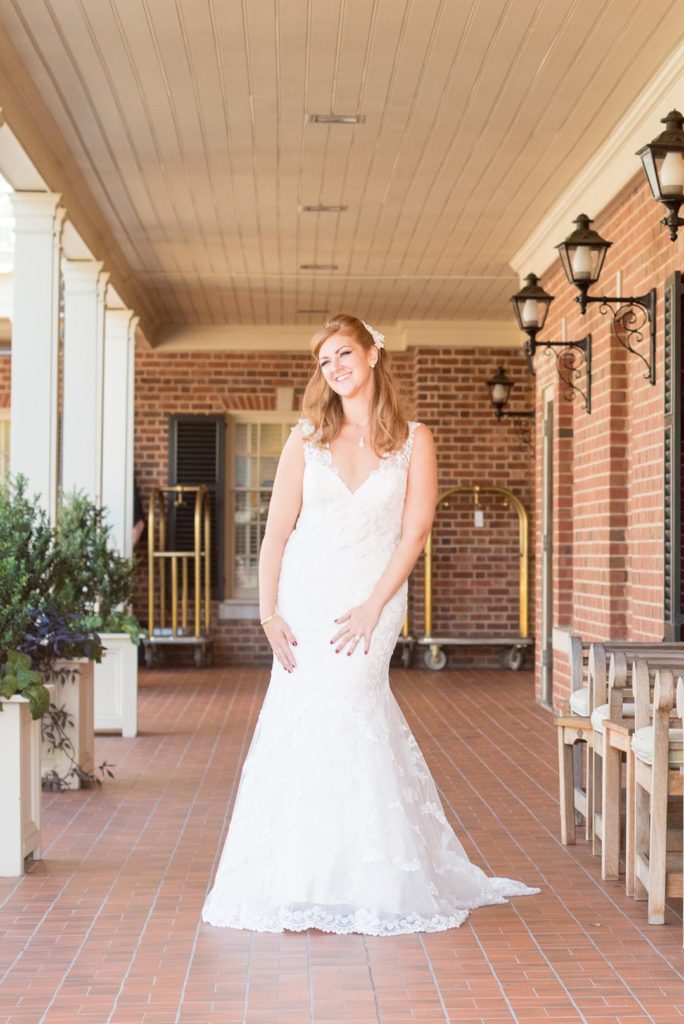 Photo of a bride at The Carolina Inn by Mikkel Paige Photography, in Chapel Hill, North Carolina.