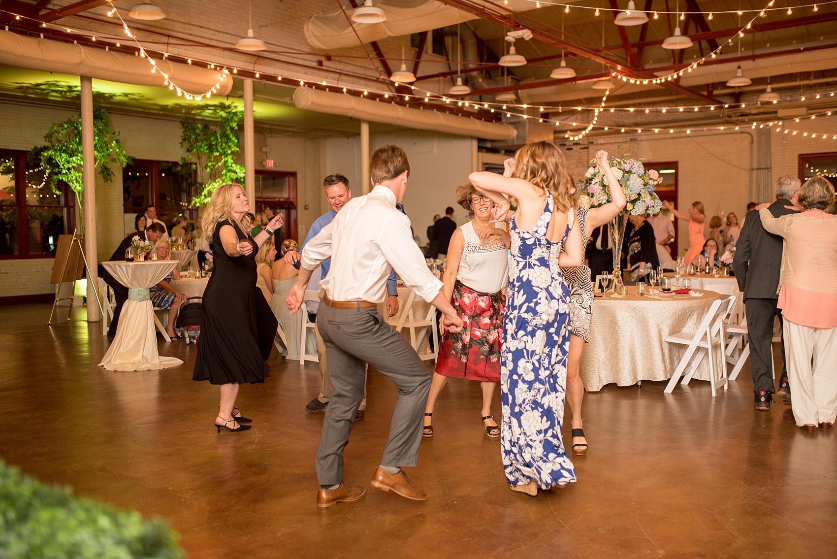 Mikkel Paige Photography pictures of a wedding in Raleigh. Photo of the dance floor at the reception.