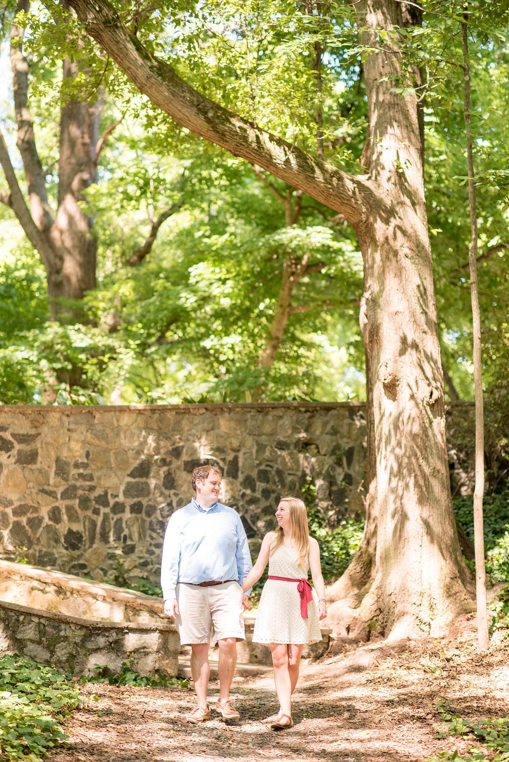 Mikkel Paige Photography engagement photos in Raleigh Rose Garden.