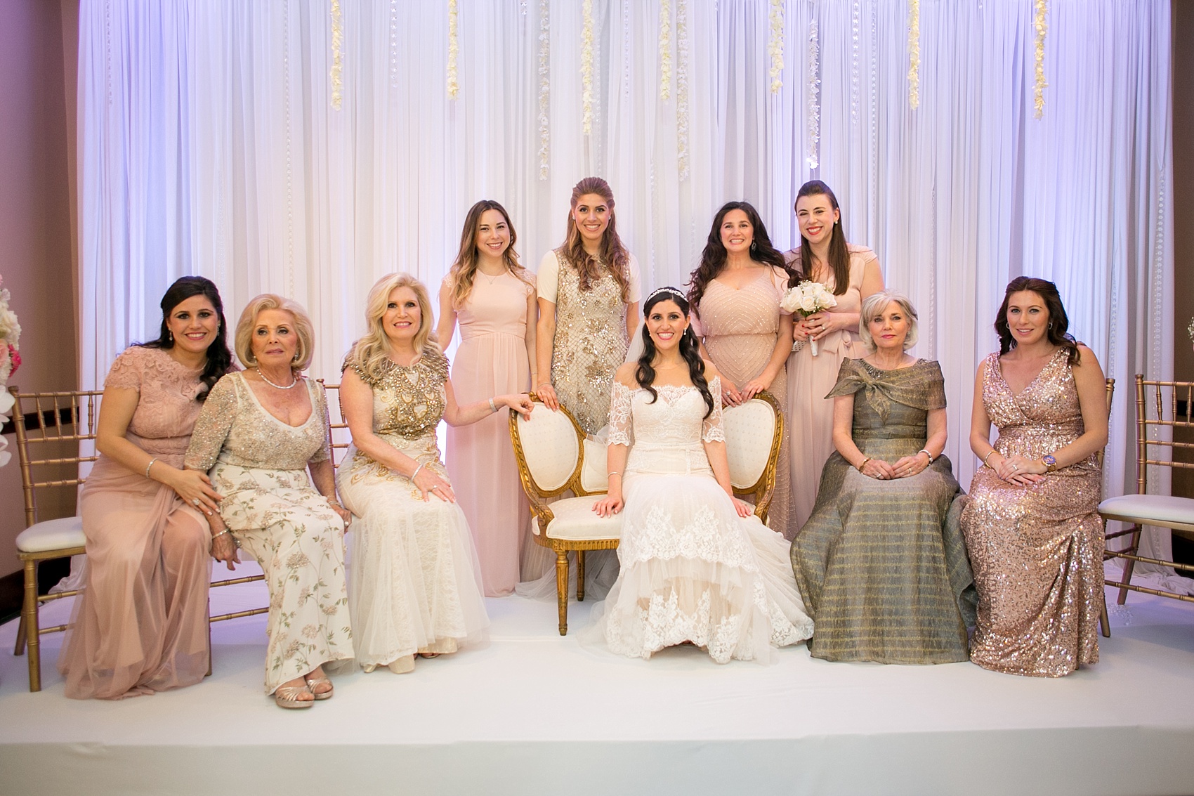 Mikkel Paige Photography photo of the bride and her bridesmaids at her bedekan at a Jewish religion ceremony at Temple Emanu-El in Closter, NJ.