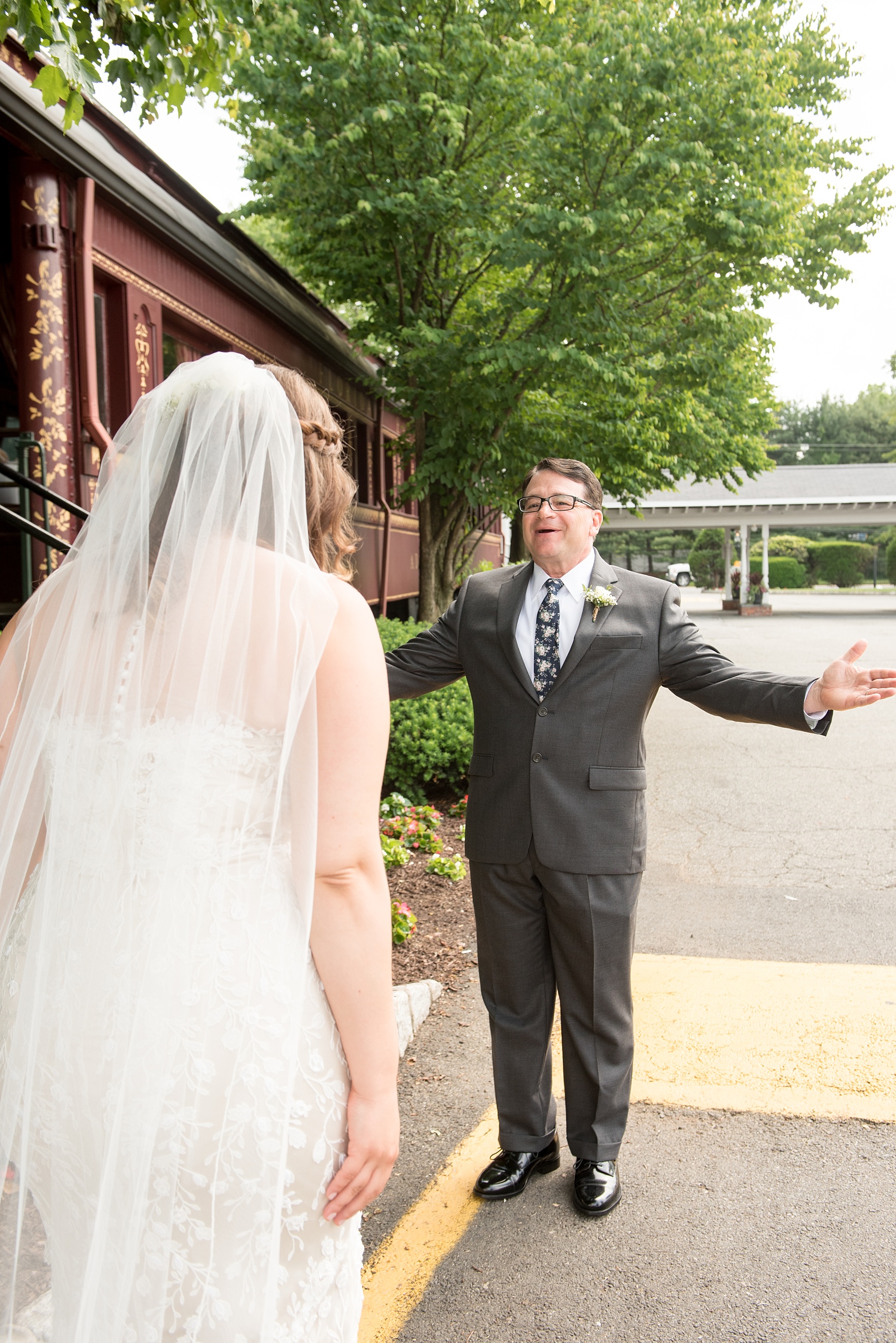 Mikkel Paige Photography photo of a wedding at the Madison Hotel in NJ. Image of the father of the bride's first look with his daughter.