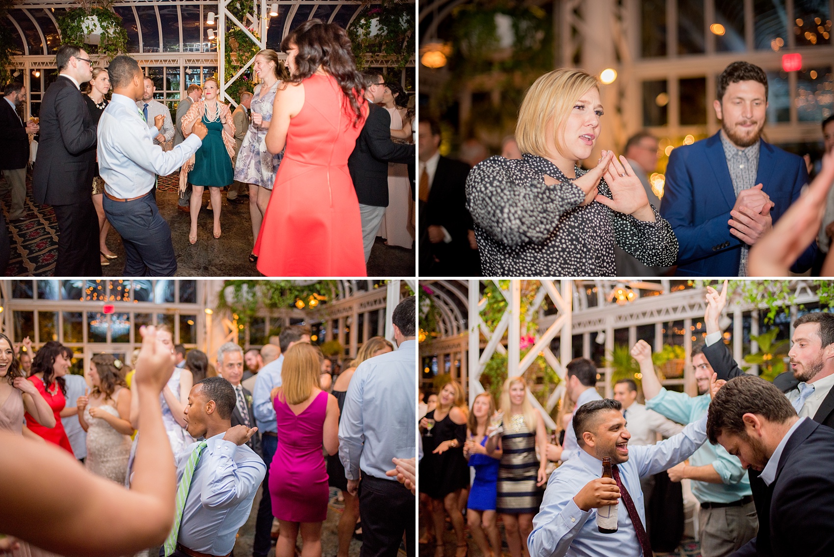 Mikkel Paige Photography photo of a wedding at Madison Hotel in NJ. Image of reception dancing in The Conservatory.