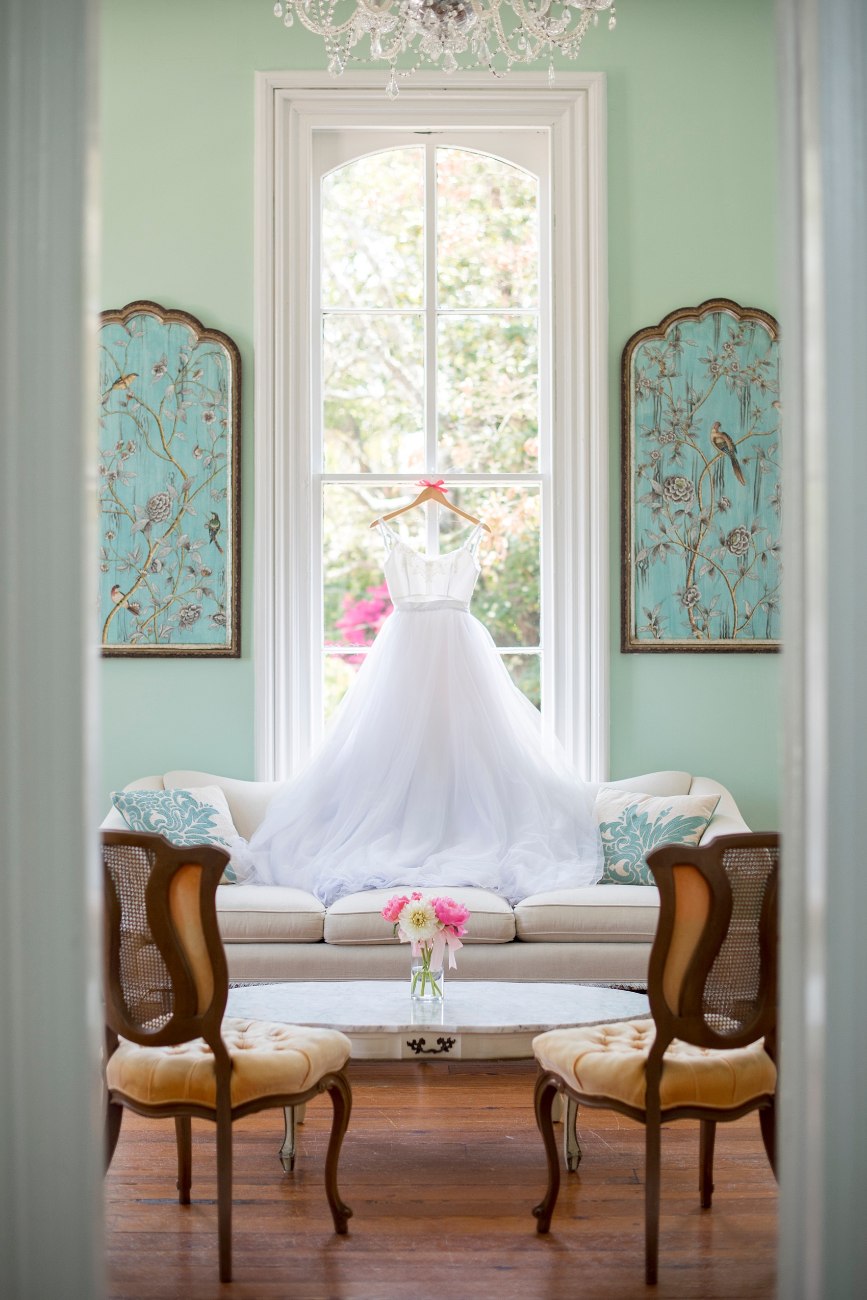 Mikkel Paige Photography photos at The Merrimon-Wynne House in downtown Raleigh. Wedding day bridal gown!