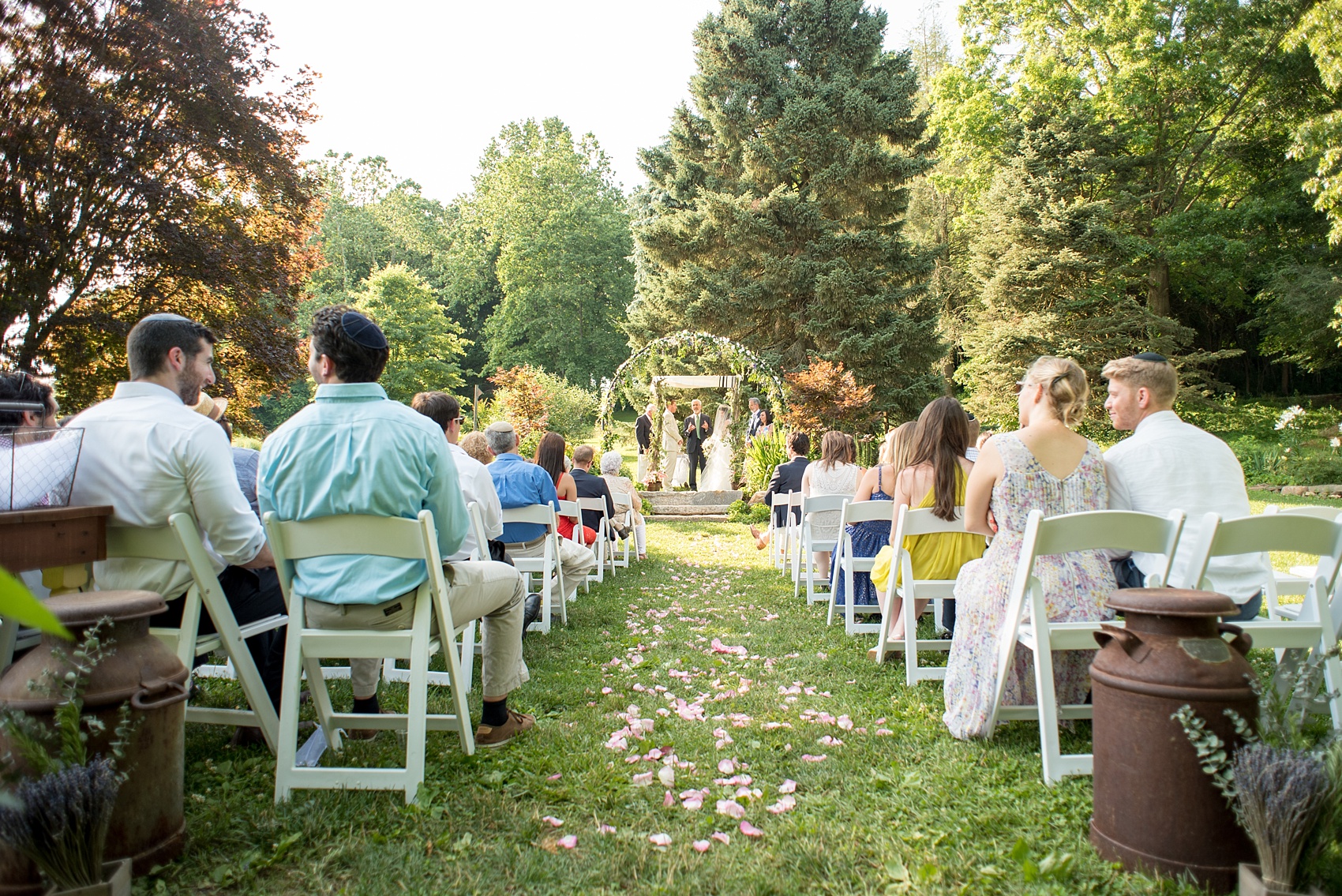 Mikkel Paige Photography photos of a wedding at Spring Hill Manor in Maryland. Image of the outdoor small ceremony.