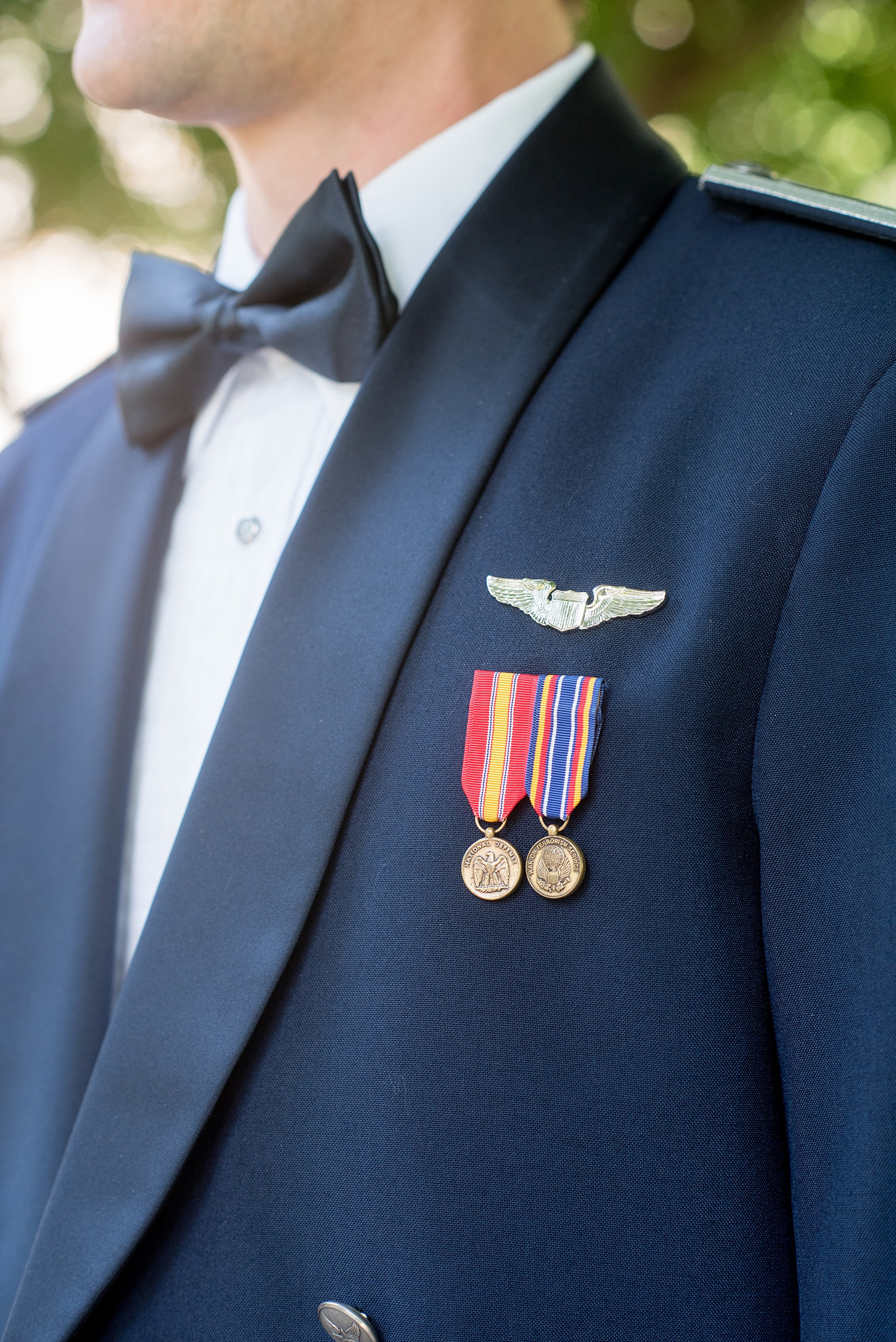 Mikkel Paige Photography photo of a Duke Chapel wedding in Durham, North Carolina. The groom wore his navy blue Air Force uniform.