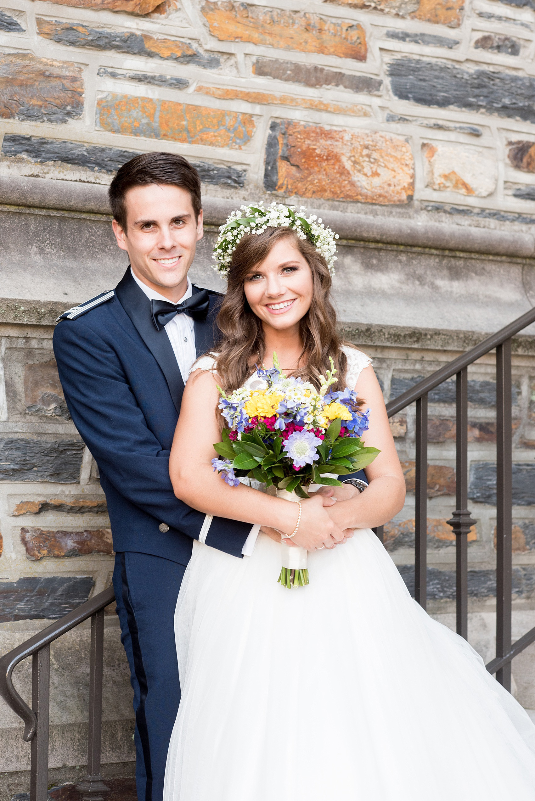 Mikkel Paige Photography photo of a Duke Chapel wedding in Durham, North Carolina. The bride and groom in front of the iconic gothic church.