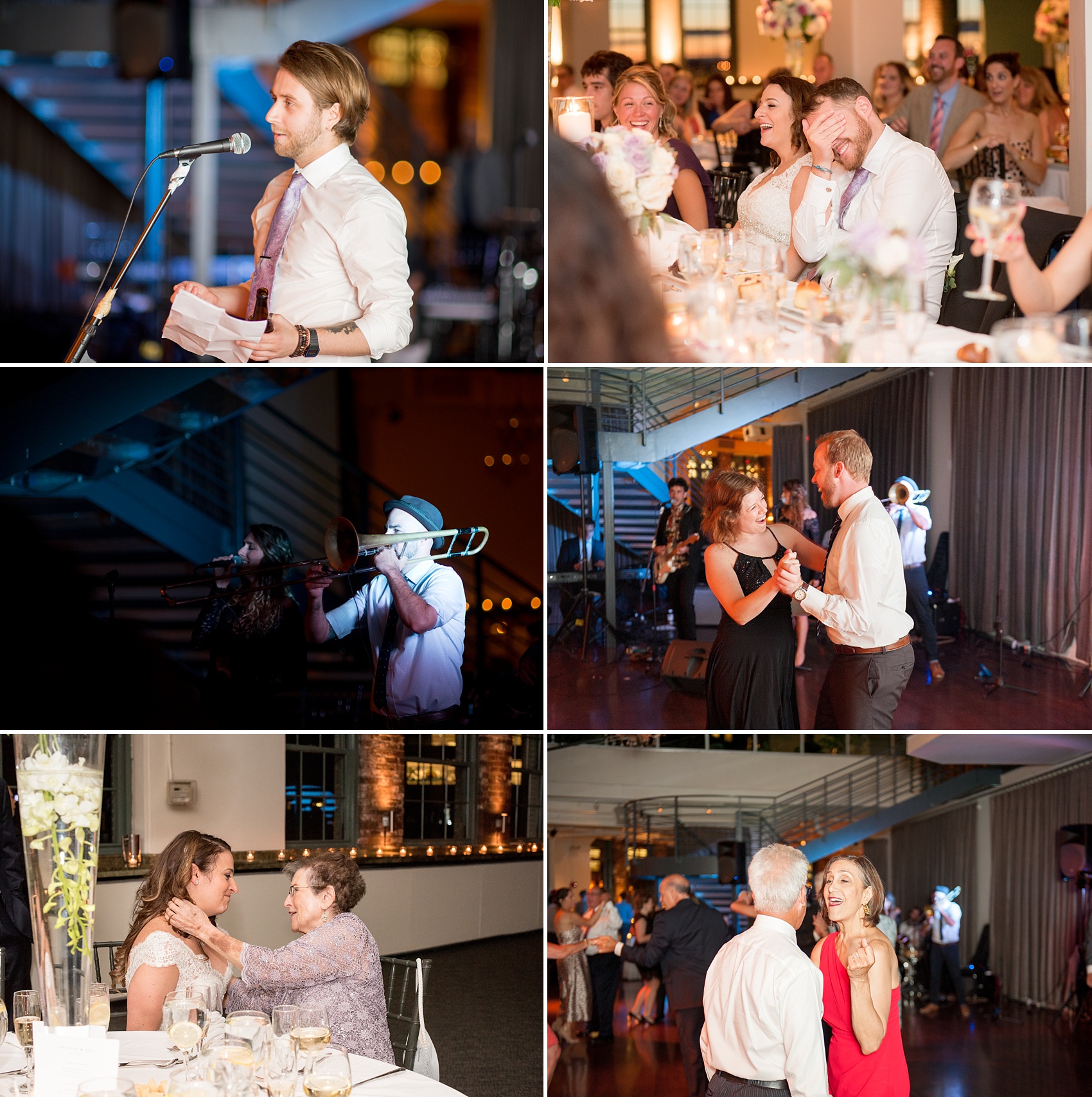 Mikkel Paige Photography photos of a NYC wedding at Tribeca Rooftop. Images of the reception dancing and conversation.