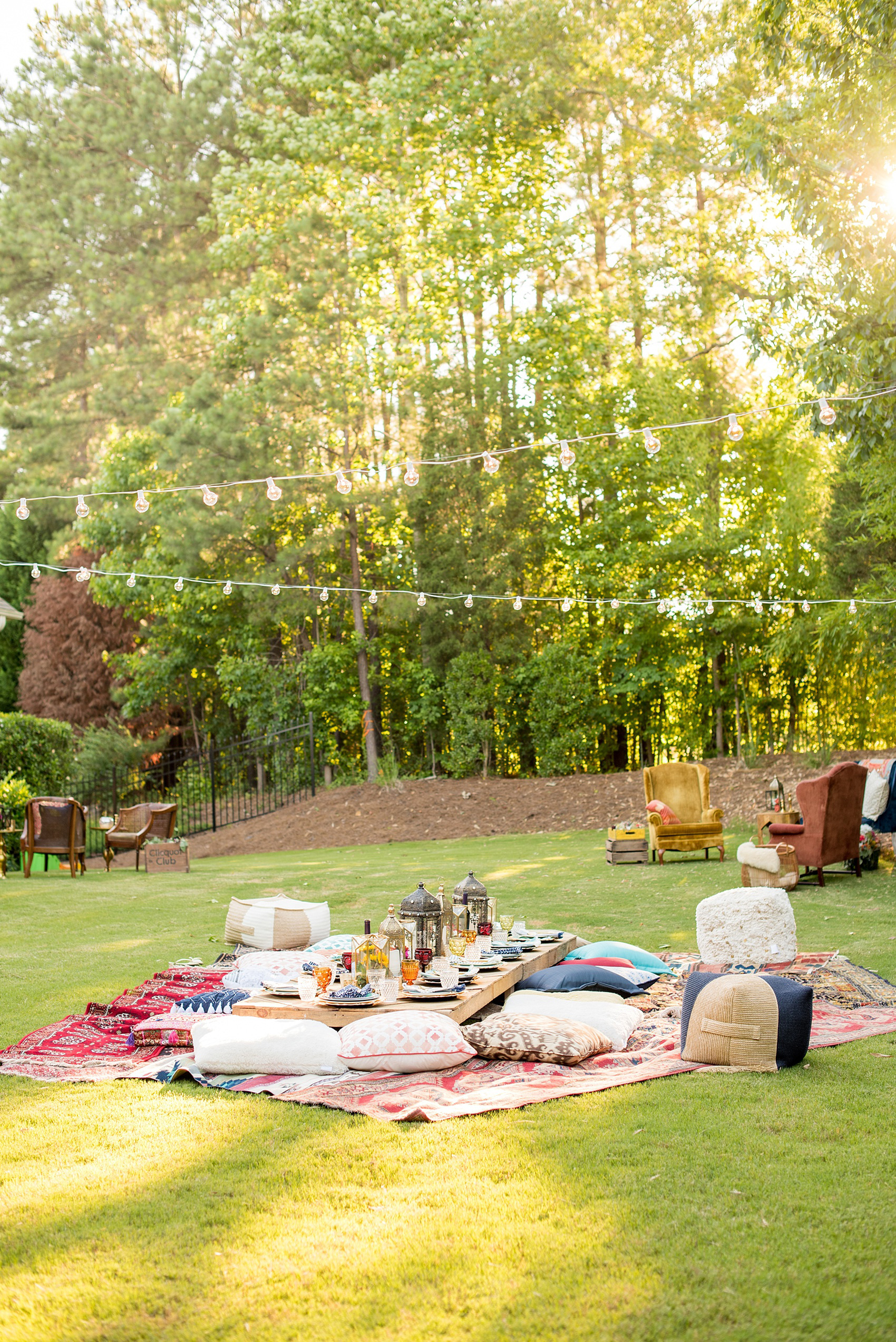 Mikkel Paige Photography photo of Moroccan themed party with vintage furniture.