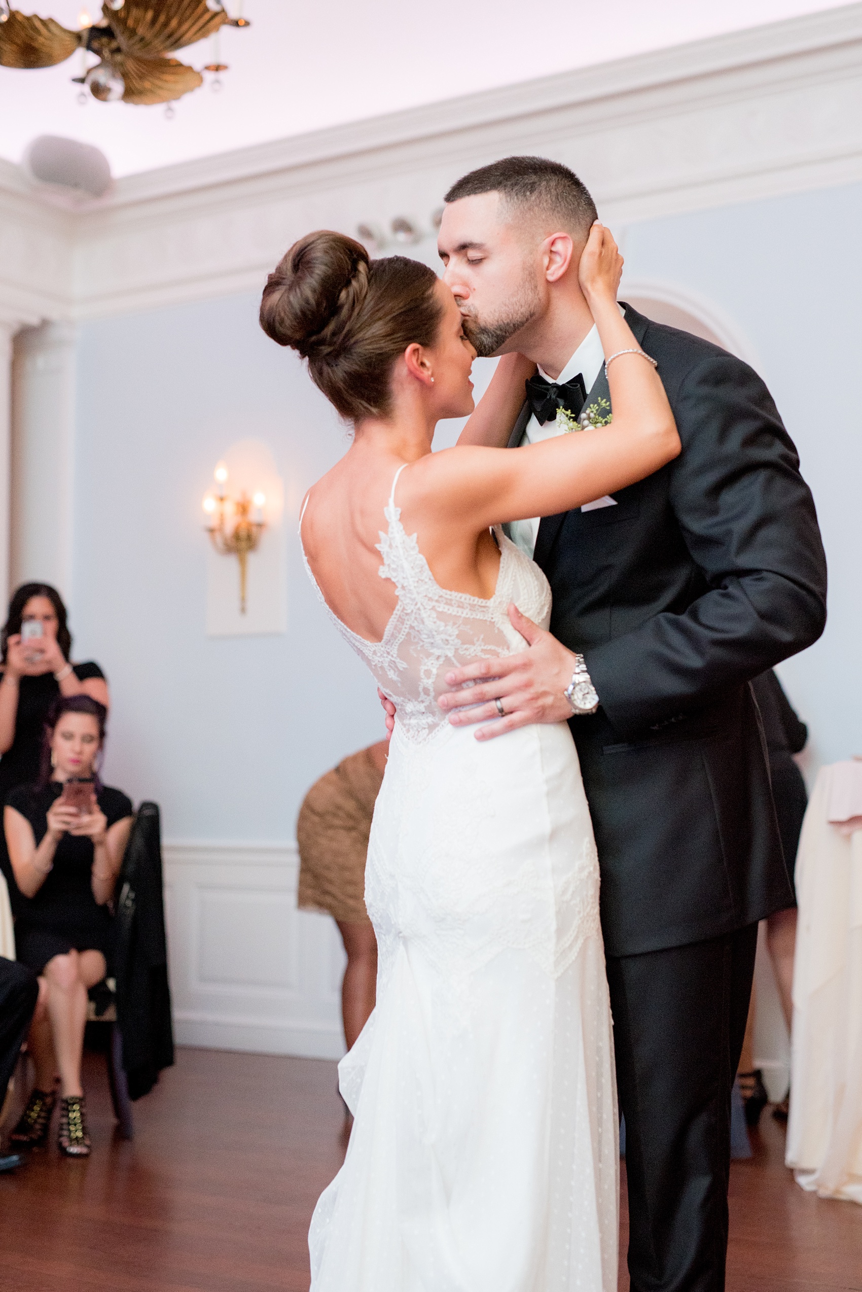 Mikkel Paige Photography photos of a luxury wedding in NYC. Image of the bride and groom's first dance at their India House reception in lower Manhattan.