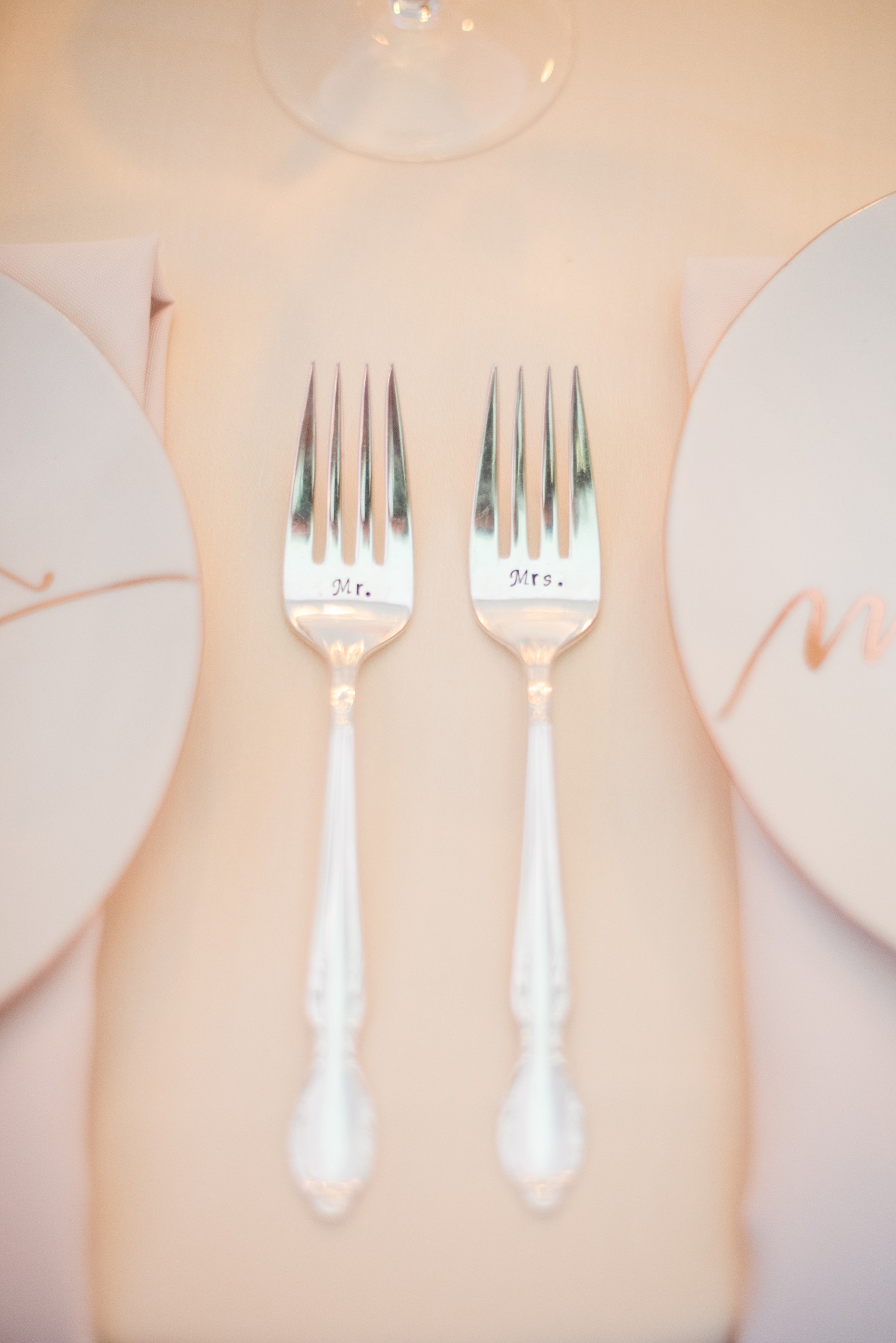 Mikkel Paige Photography photos of a luxury wedding in NYC. Image of couple's custom fork set.