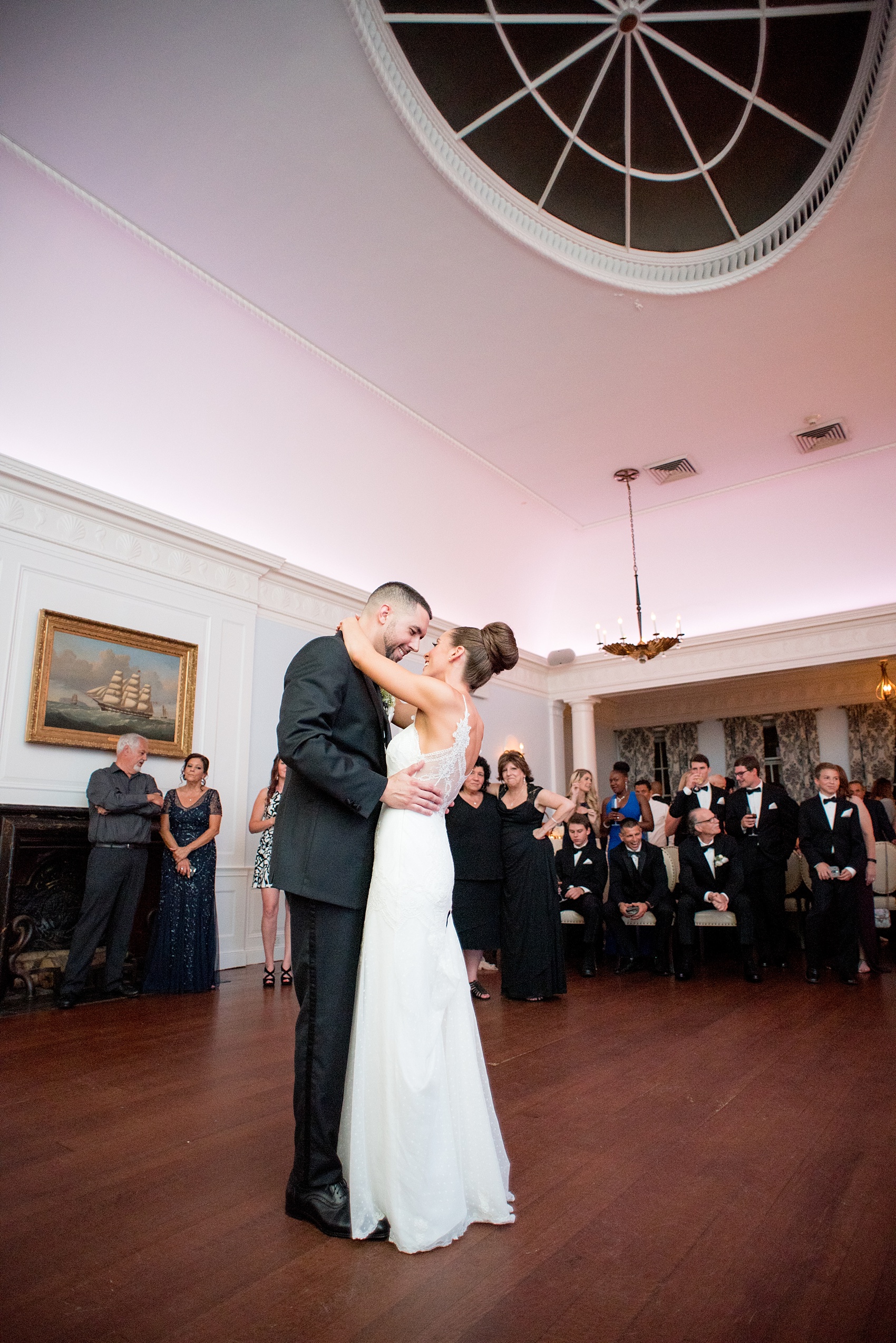 Mikkel Paige Photography photos of a luxury wedding in NYC. Image of the bride and groom's first dance at their India House reception in lower Manhattan.