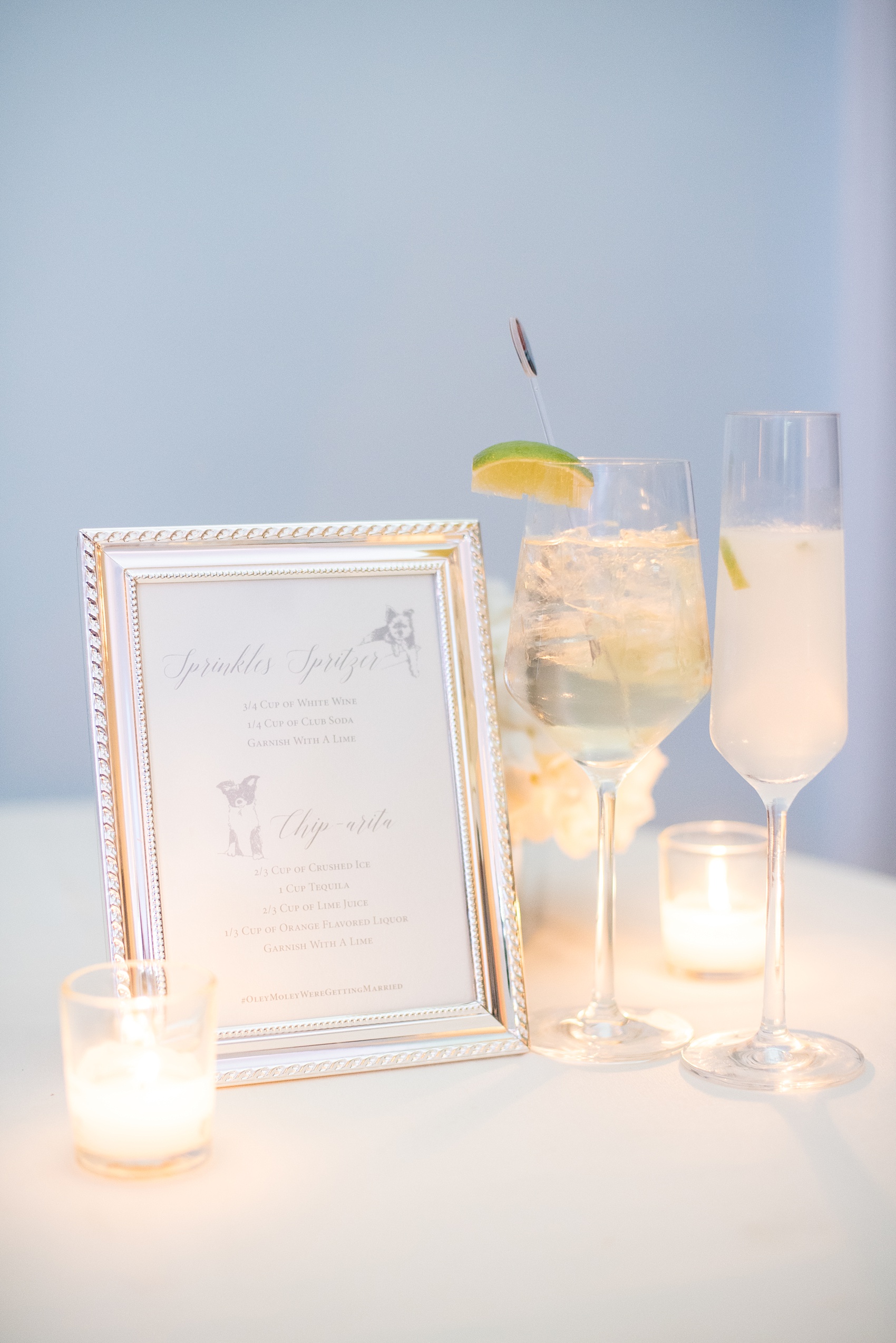 Mikkel Paige Photography photos of a luxury wedding in NYC. Image of the custom calligraphy signature cocktail sign by Paper Studio at an India House reception in lower Manhattan.