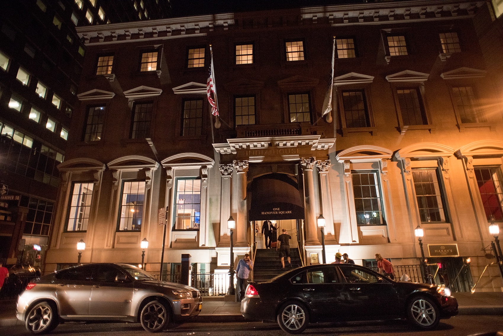 Mikkel Paige Photography photos of a luxury wedding in NYC. Night image of an India House reception in lower Manhattan.