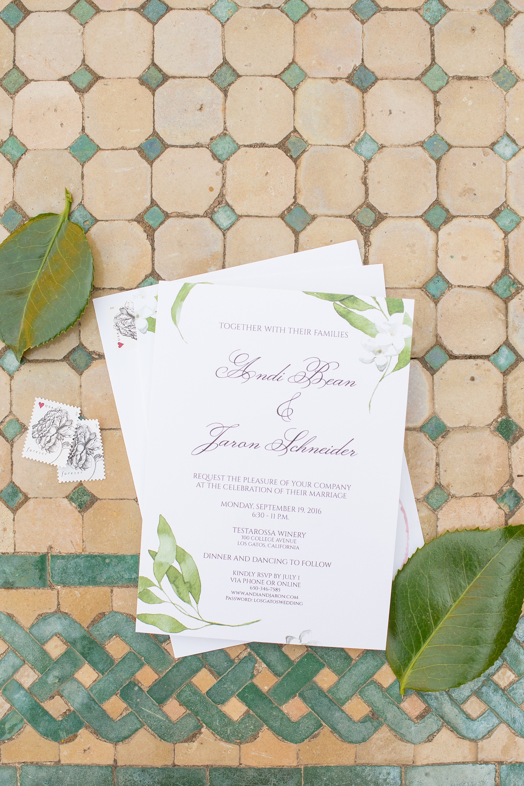 Mikkel Paige Photography photo of an invitation for a California wedding at Testarossa Winery with getting ready images at Hotel Los Gatos.