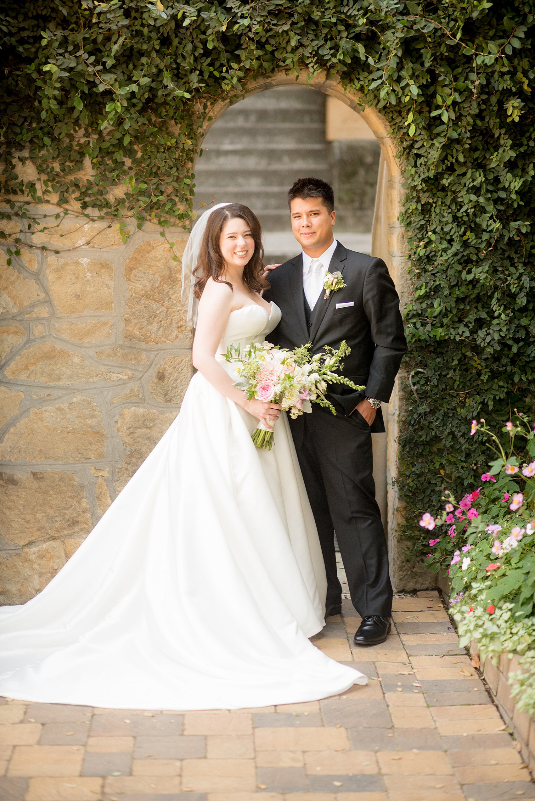 Mikkel Paige Photography photo of the bride and groom at their wedding at Testarossa Winery in Los Gatos, California.