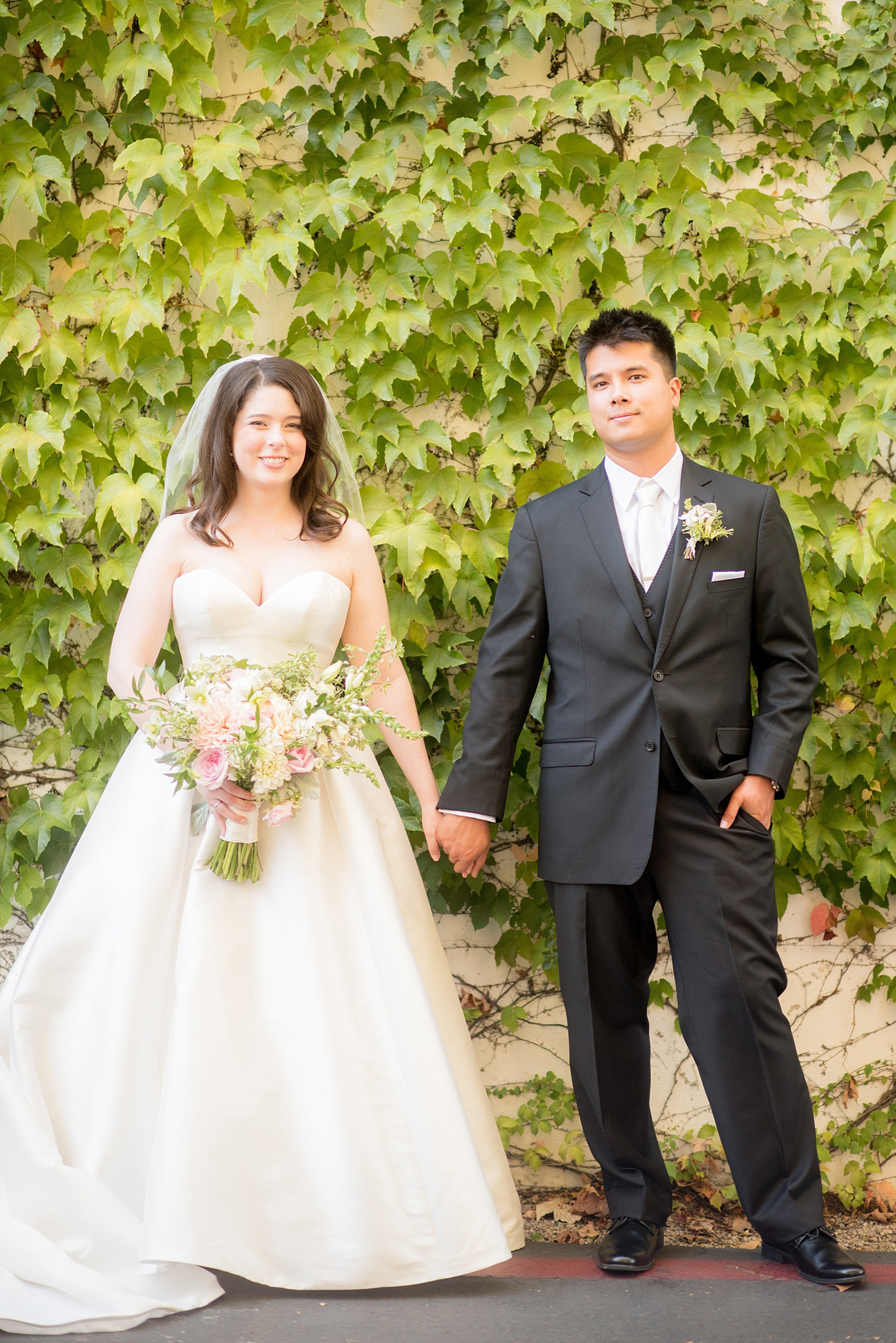 Mikkel Paige Photography photo of the bride and groom at their wedding at Testarossa Winery in Los Gatos, California.