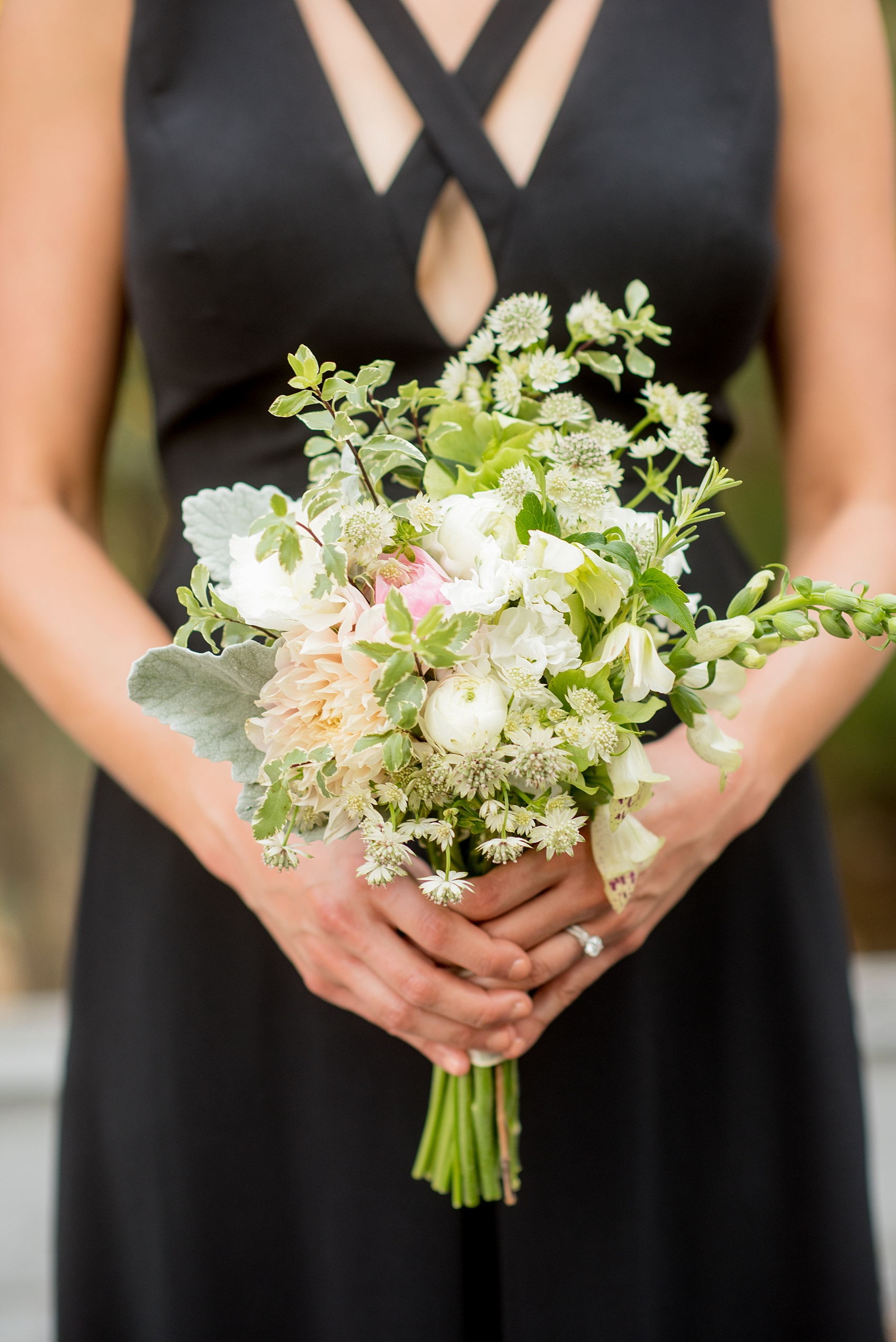 Mikkel Paige Photography photo of the bridesmaids bouquets by Home Sweet Flowers at a Testarossa Winery wedding in Los Gatos, California.