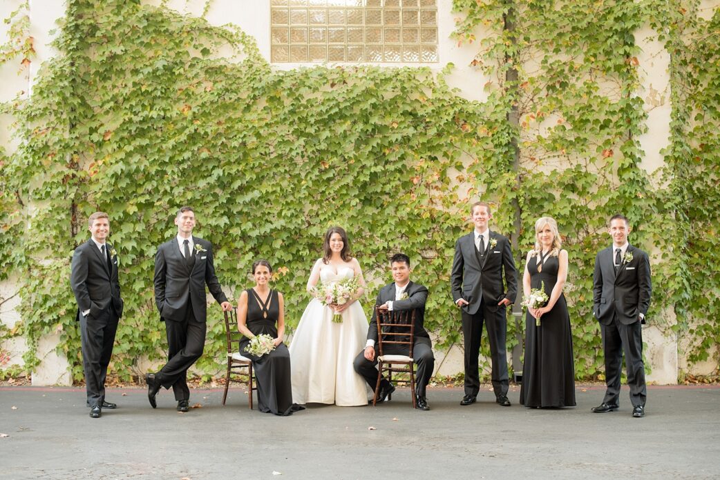 Mikkel Paige Photography Vogue photo of the wedding party at a Testarossa Winery wedding in Los Gatos, California.