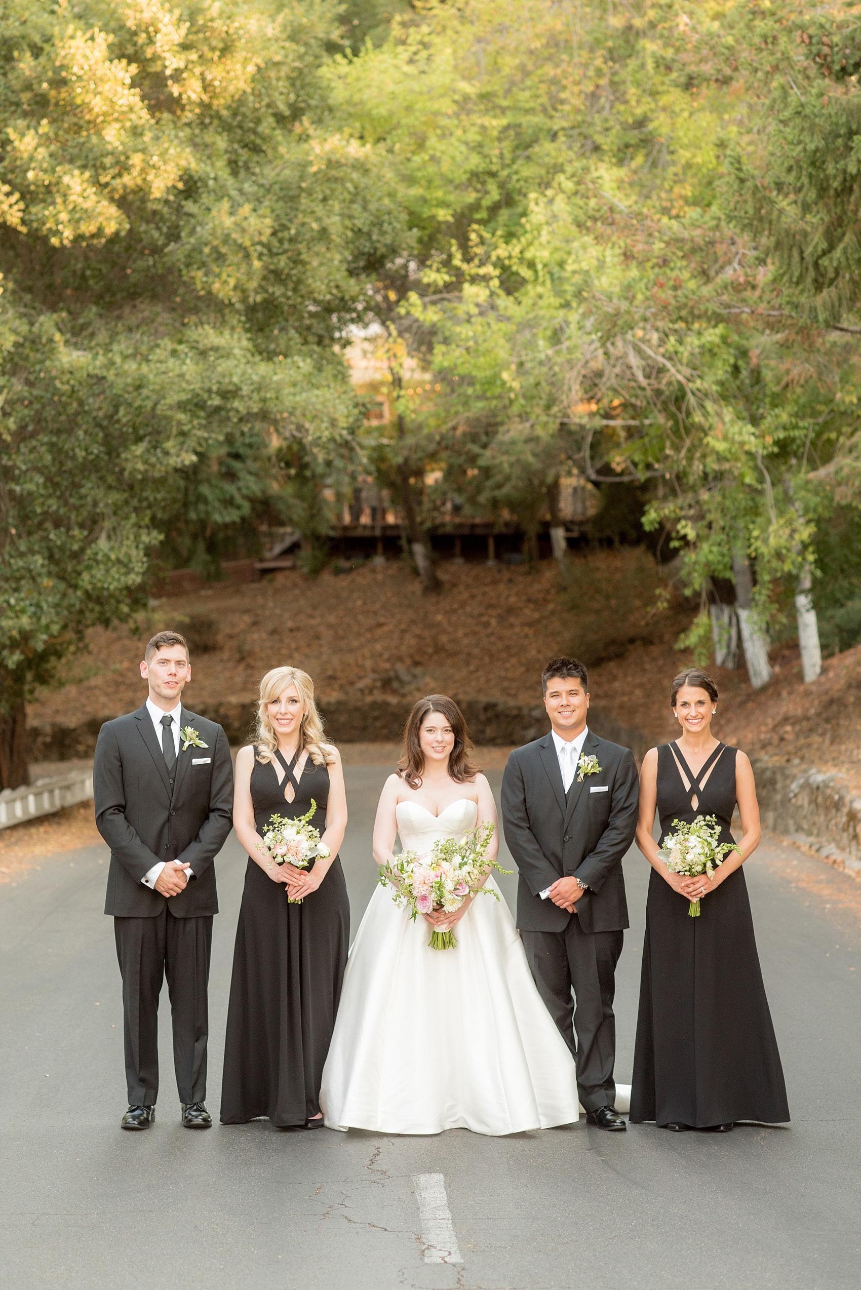 Mikkel Paige Photography Vogue photo of the bride and her bridal party at a Testarossa Winery wedding in Los Gatos, California.