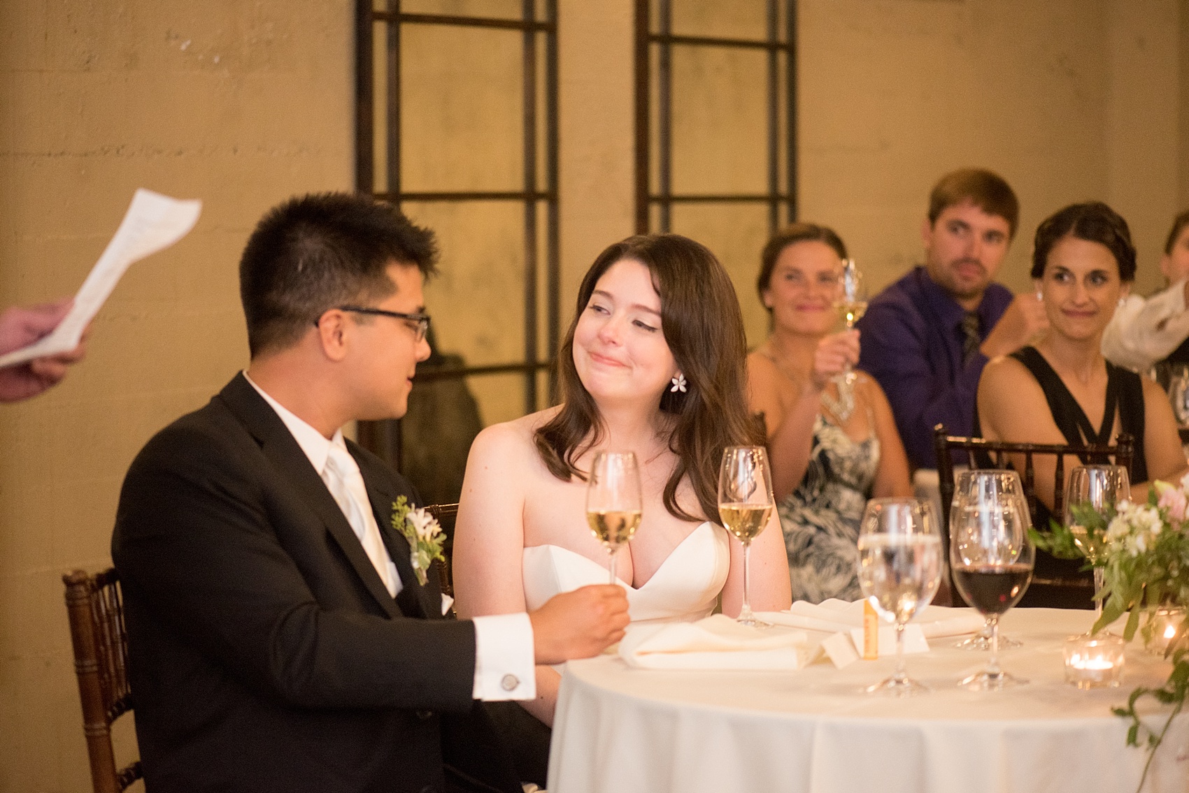 Mikkel Paige Photography reception photo of the bride and groom at their Testarossa Winery wedding in Los Gatos, California.