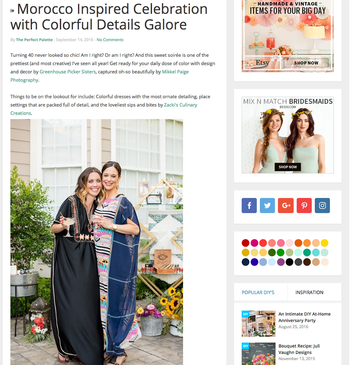 Mikkel Paige Photography photo of Morocco themed outdoor dinner party featured on The Perfect Palette.