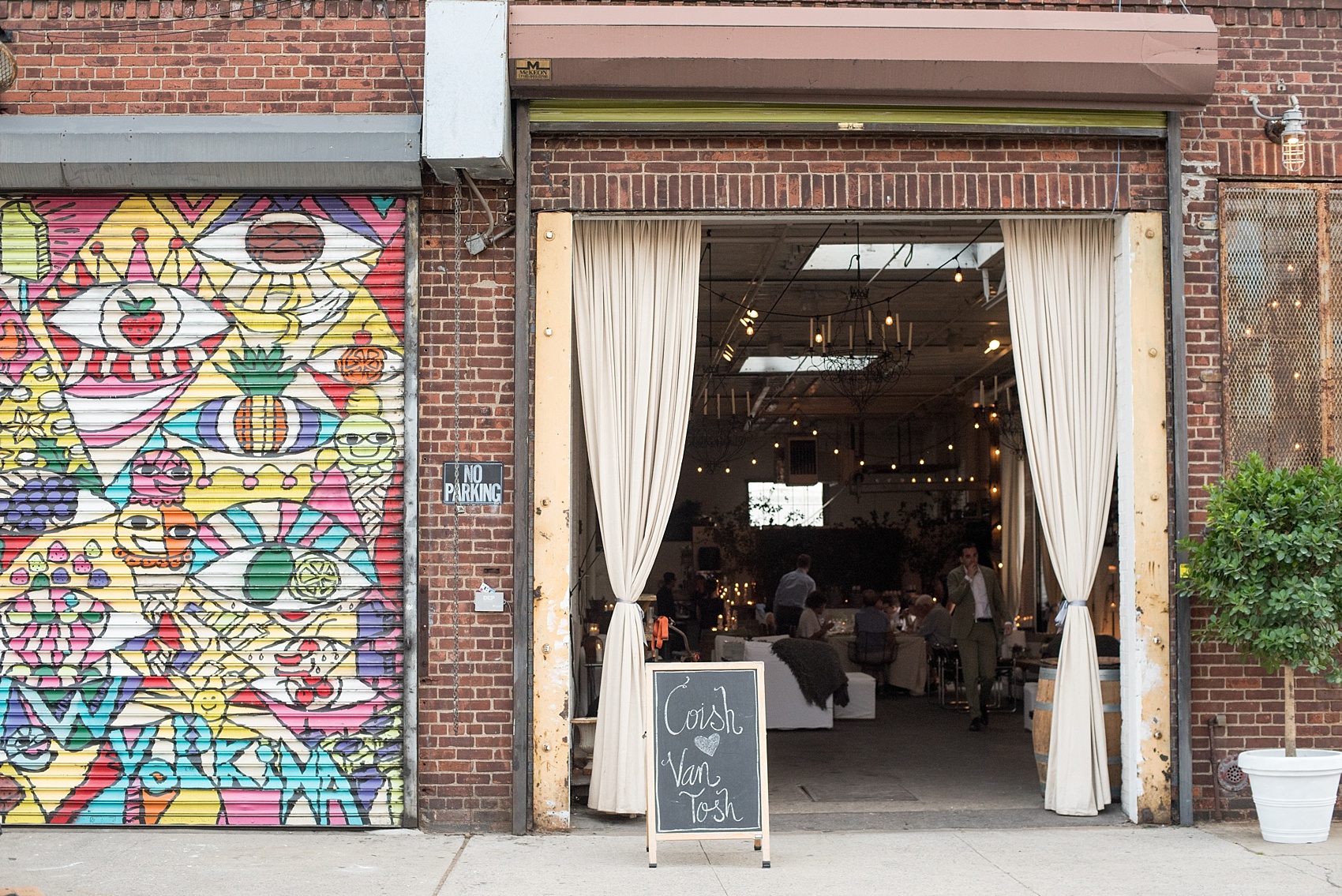 Mikkel Paige Photography photos of a wedding rehearsal dinner at Aterlier Roquette, Brooklyn. A romantic intimate setting for a small gathering.