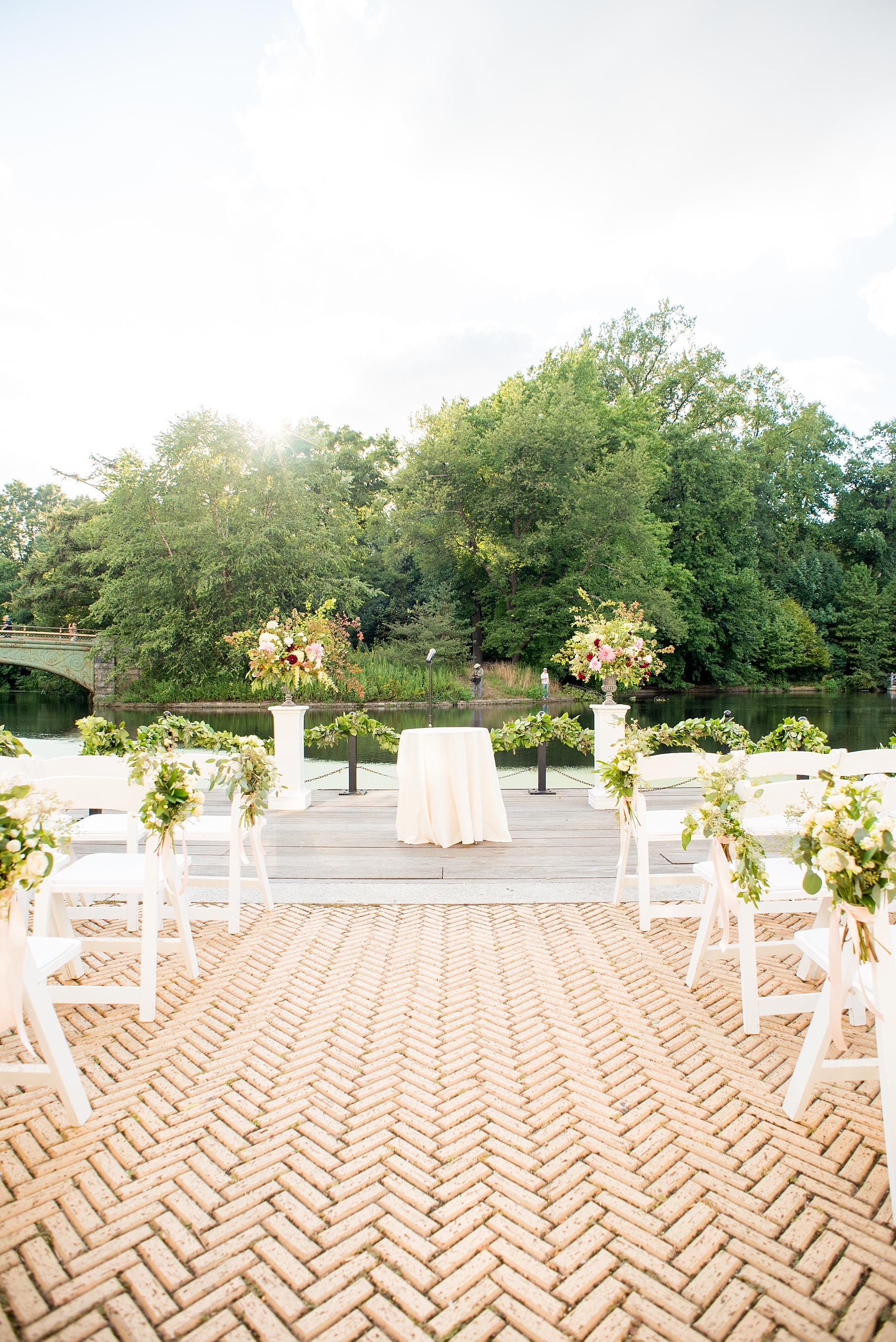 Mikkel Paige Photography photo of an outdoor ceremony at a Prospect Park Boathouse wedding in Brooklyn, NYC.