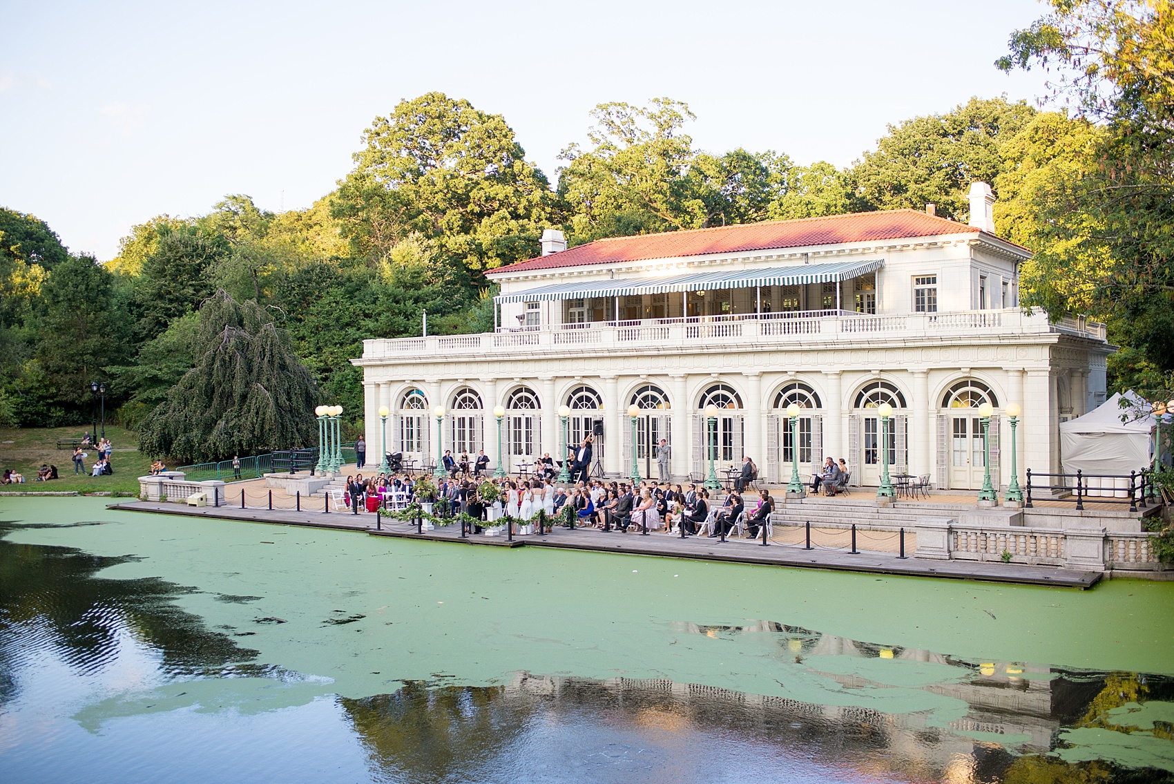 Mikkel Paige Photography photo of an outdoor ceremony at a Prospect Park Boathouse wedding.