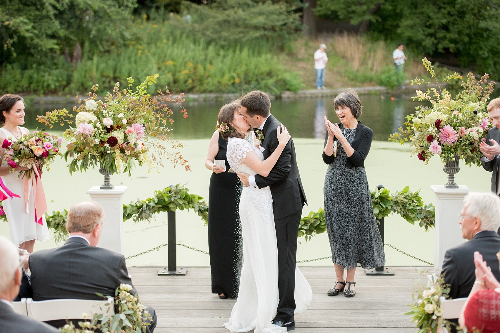 Mikkel Paige Photography photo of an outdoor ceremony at a Prospect Park Boathouse wedding.