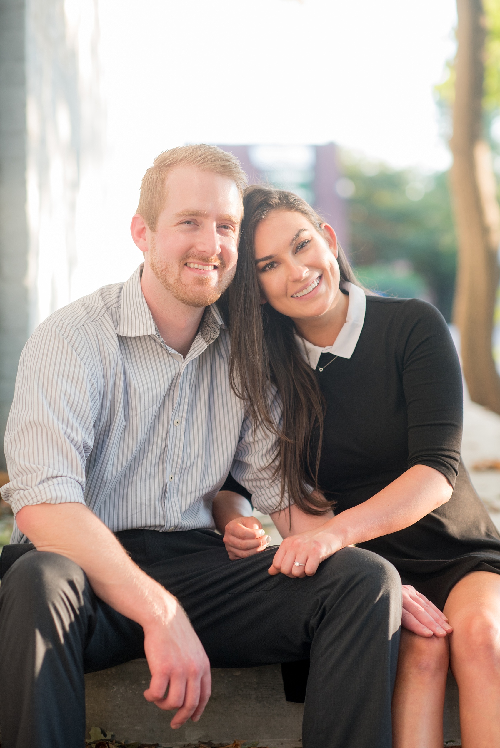 Mikkel Paige Photography photos of a downtown Raleigh engagement session.