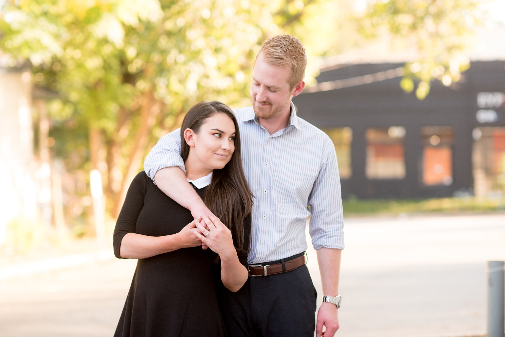 Mikkel Paige Photography photos of a downtown Raleigh engagement session.