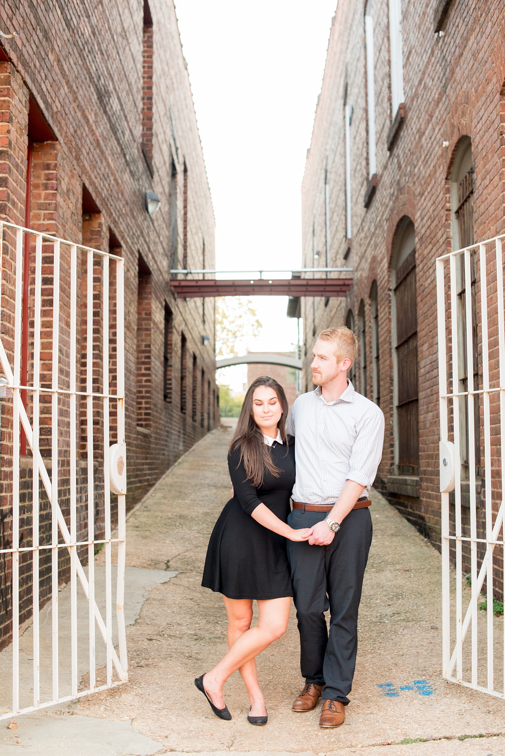 Mikkel Paige Photography photos of a downtown Raleigh engagement session.