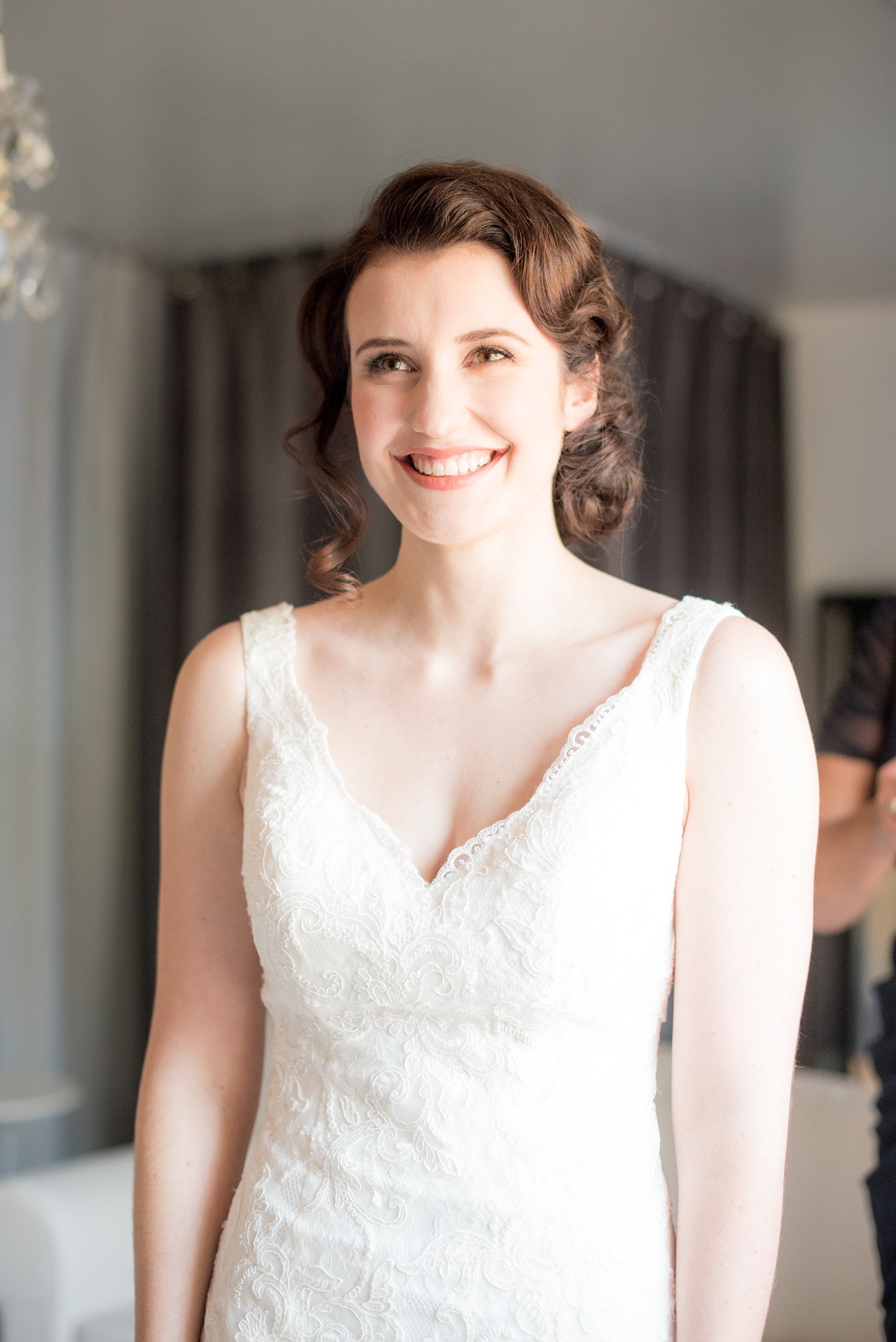 Mikkel Paige Photography photo of a bride in The White Room in downtown Raleigh for a North Carolina wedding.