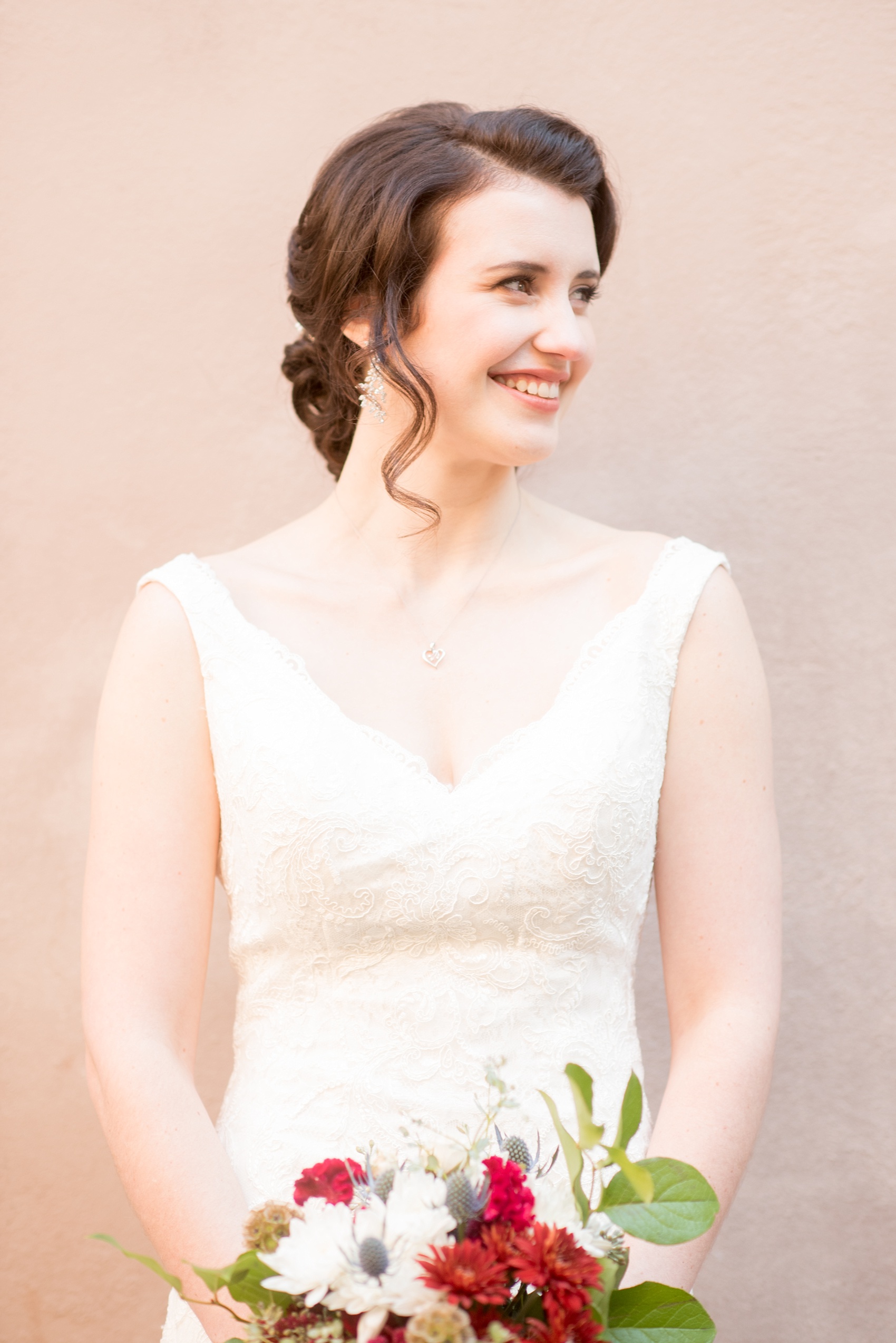 Mikkel Paige Photography photos of a bridal portrait in downtown Raleigh for a 214 Martin Street wedding.